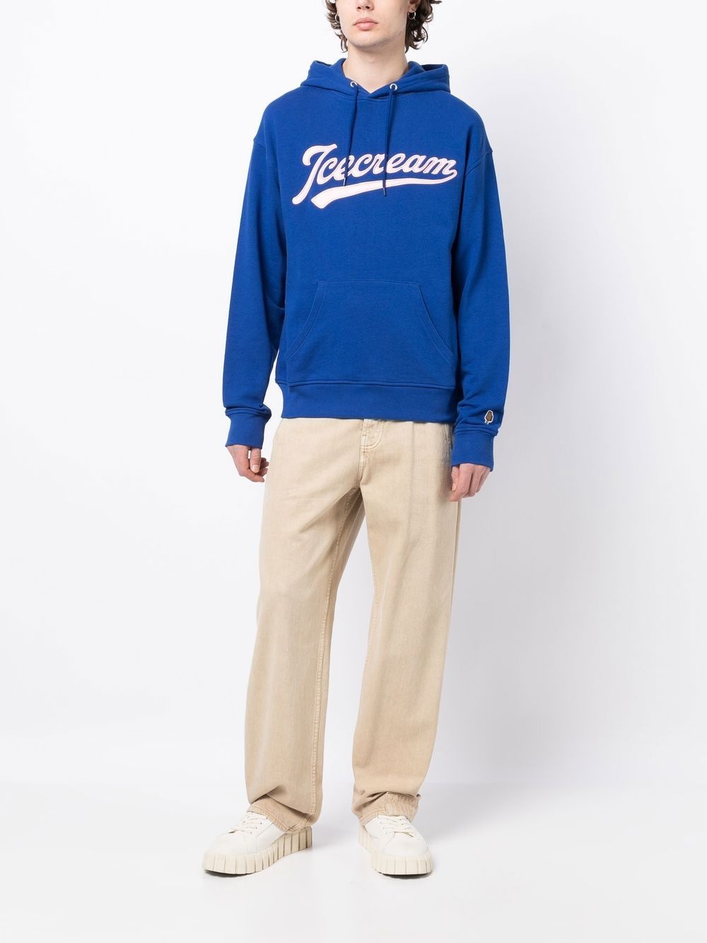 logo embroidery drawstring hoodie - 2