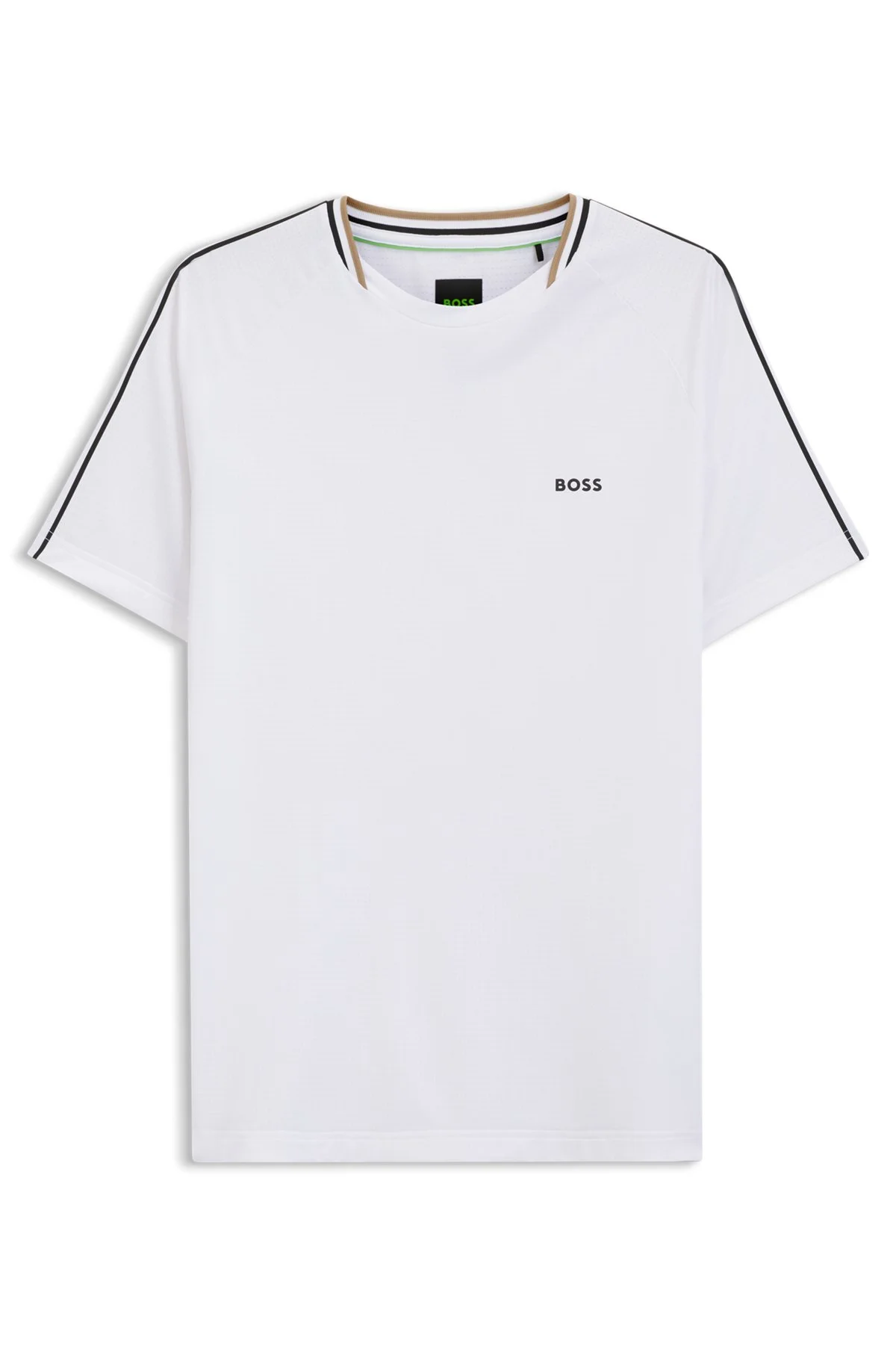 ACTIVE SLIM-FIT T-SHIRT WITH SIGNATURE-STRIPE COLLAR - 1