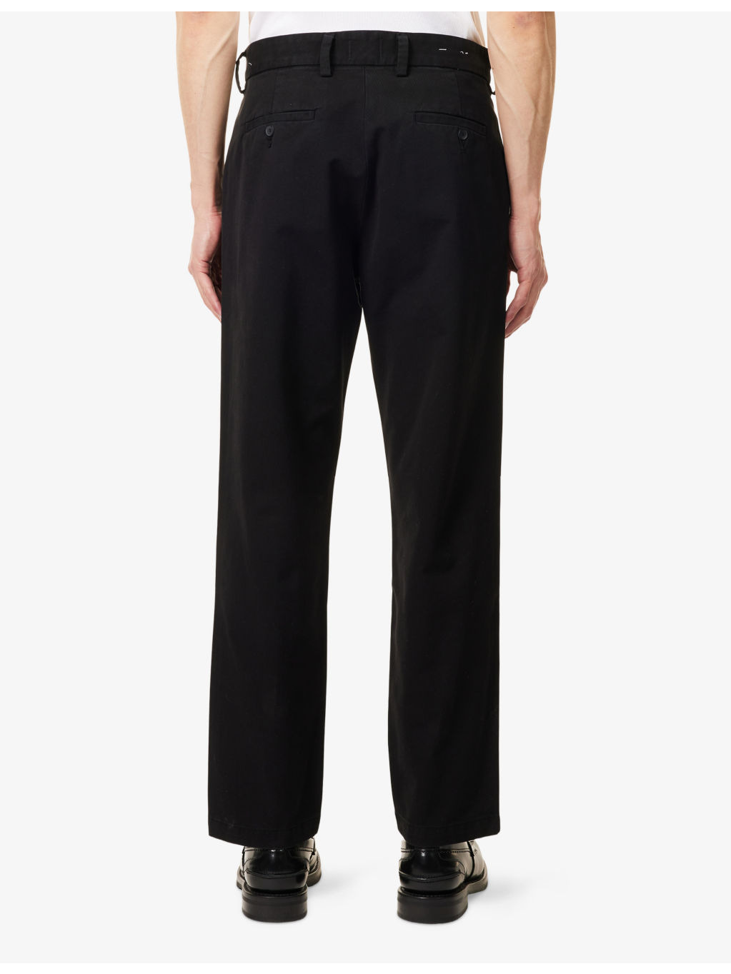 Flat Front Chino Tapered-Leg Cotton Trousers - 4
