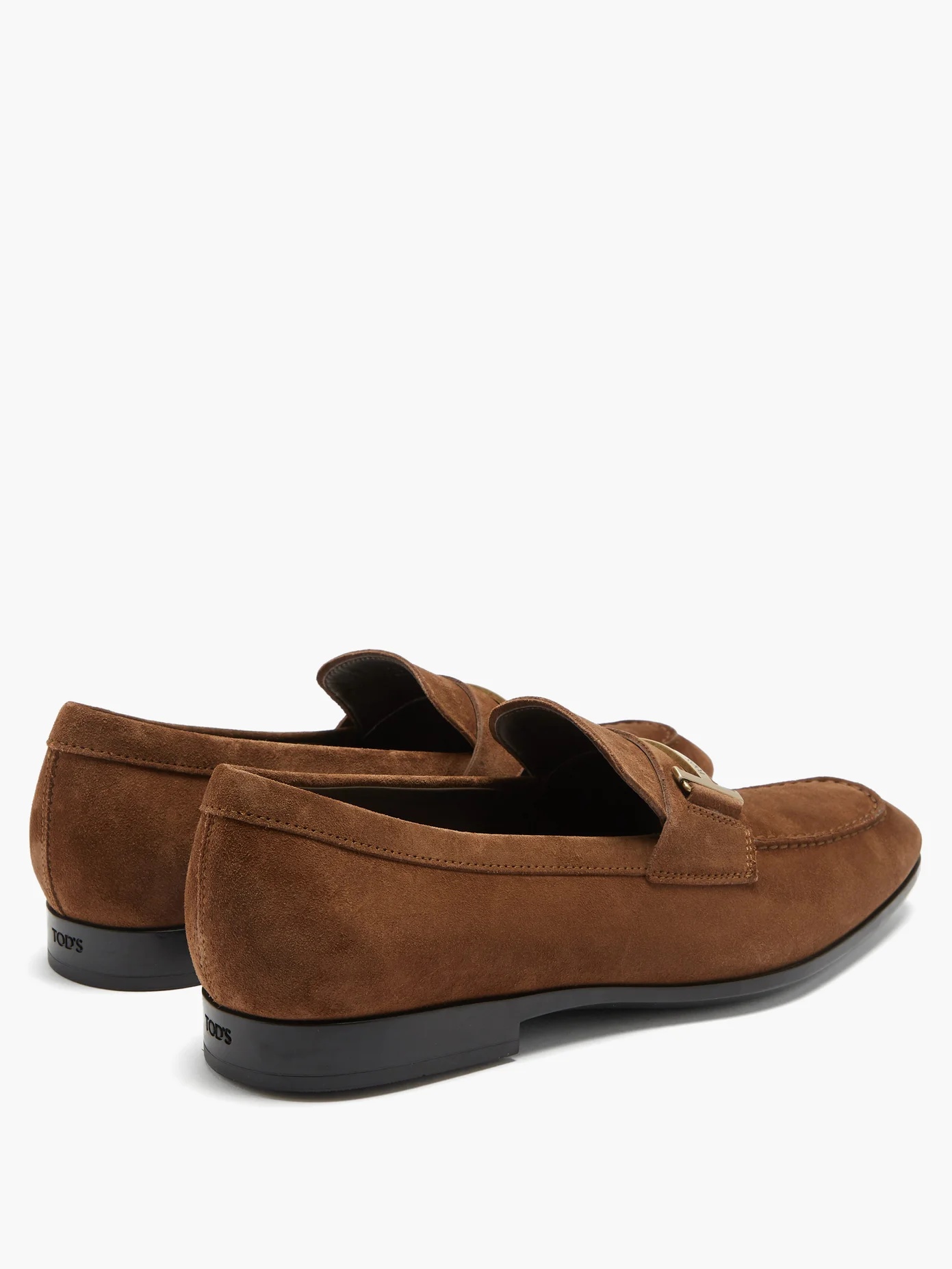 T-logo suede penny loafers - 4