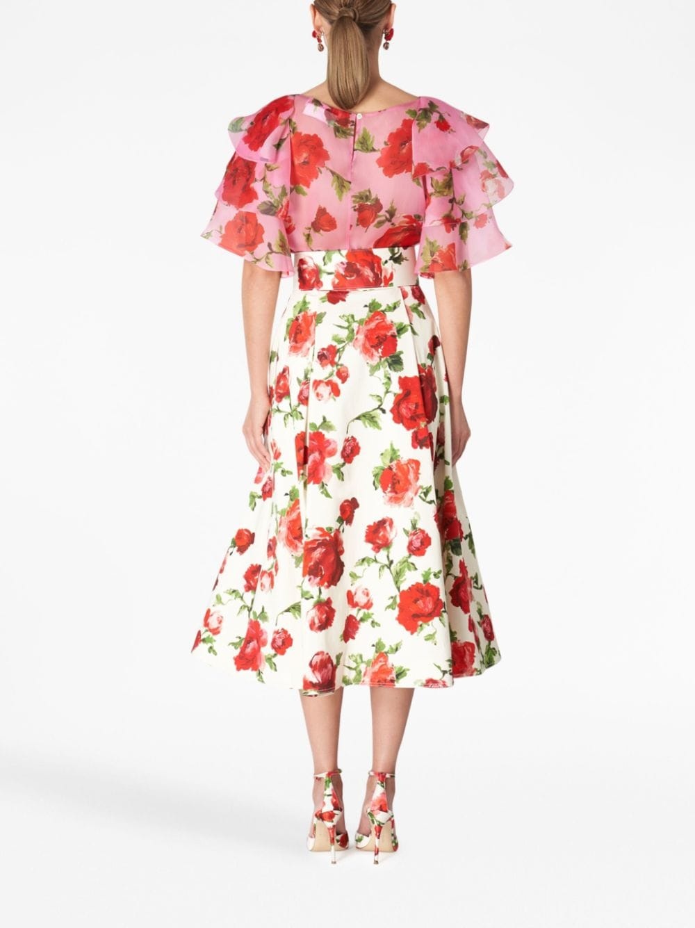 floral-print A-line skirt - 3