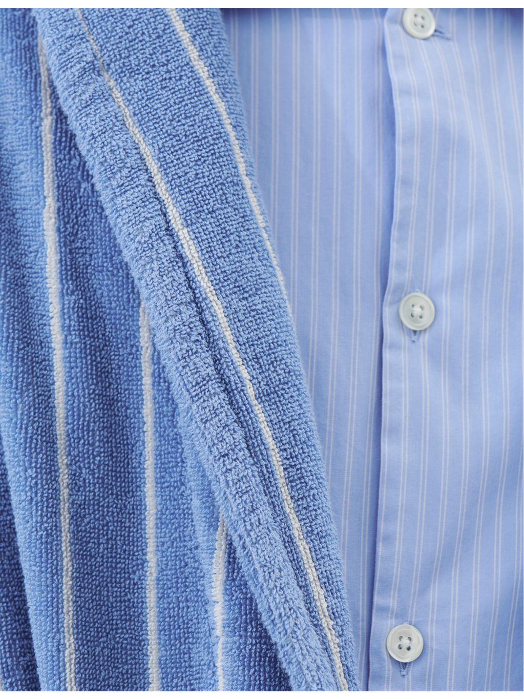 Striped shawl-collar organic-cotton robe - 3