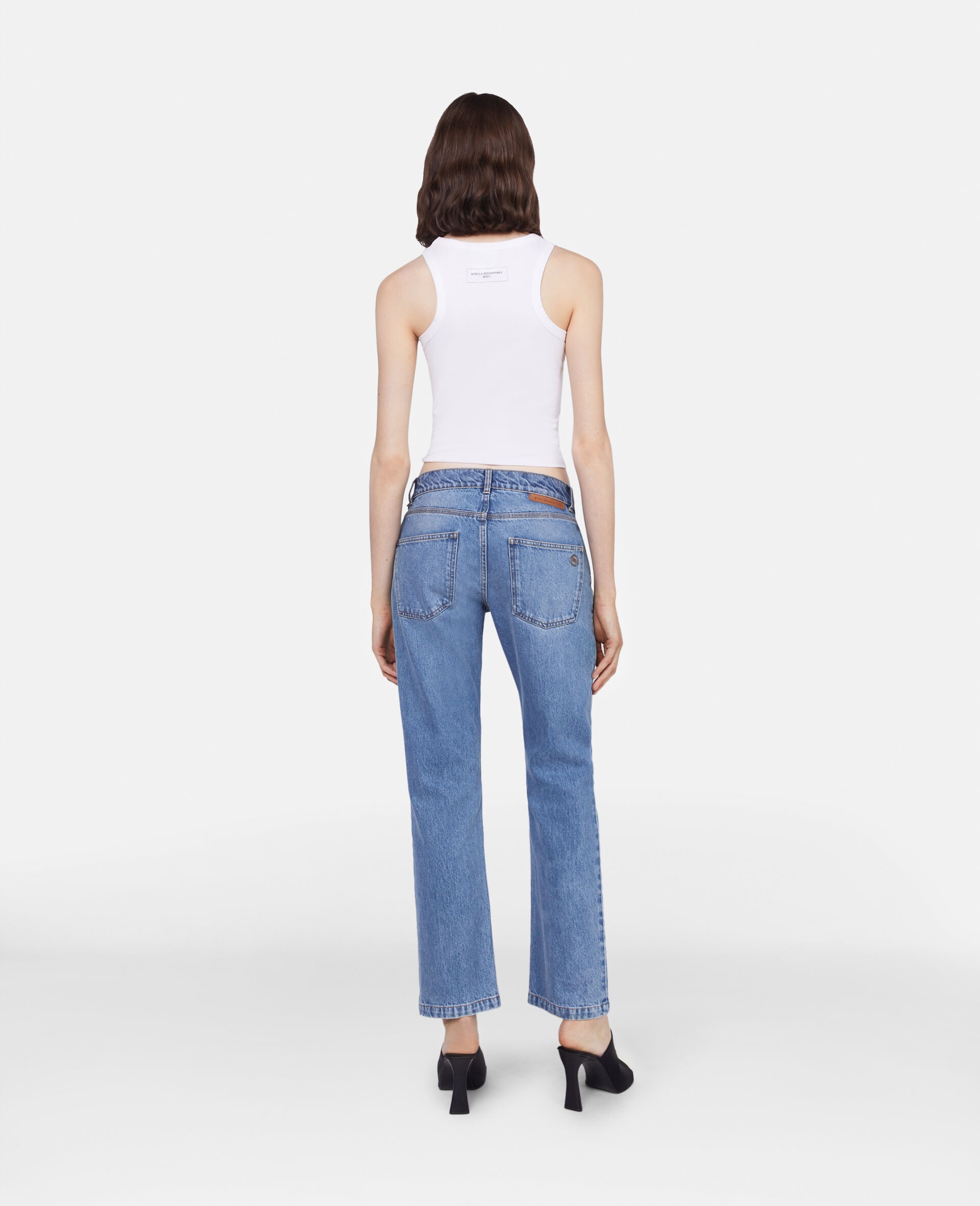 Falabella Chain Light Wash Cropped Jeans - 3
