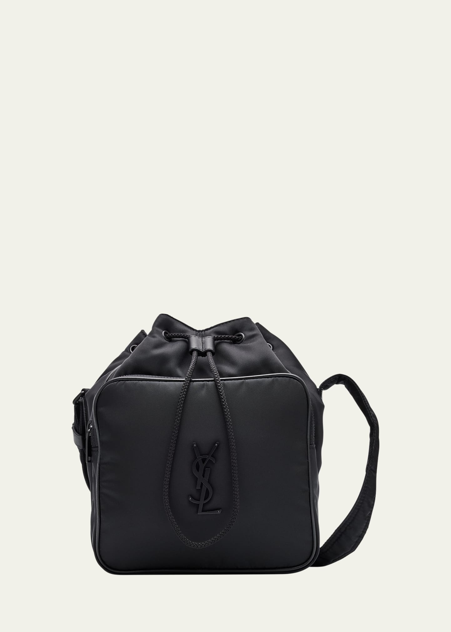 Men's Niki Small YSL Bucket Crossbody Bag in Nylon - 1