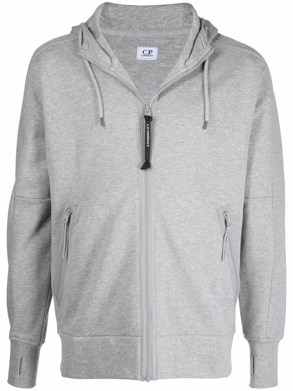 zipped drawstring hoodie - 1