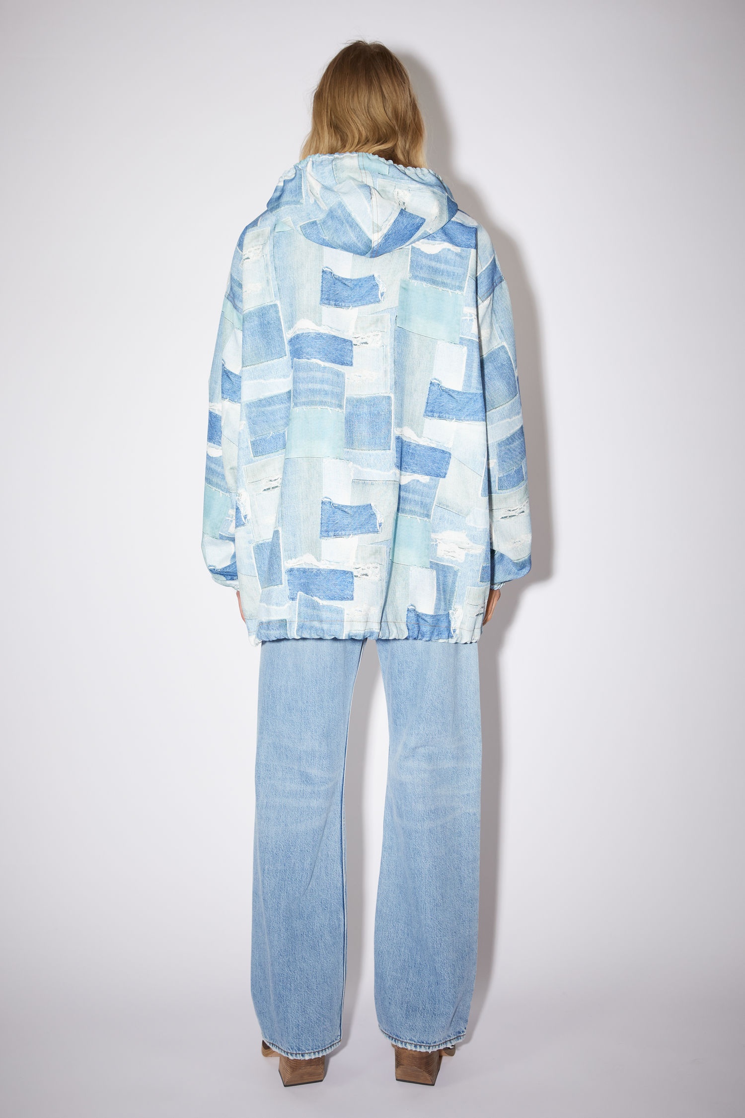 Denim print parka - Light blue - 3