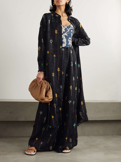 Agua by Agua Bendita + NET SUSTAIN Piñon Ornamento printed jacquard wide-leg pants outlook