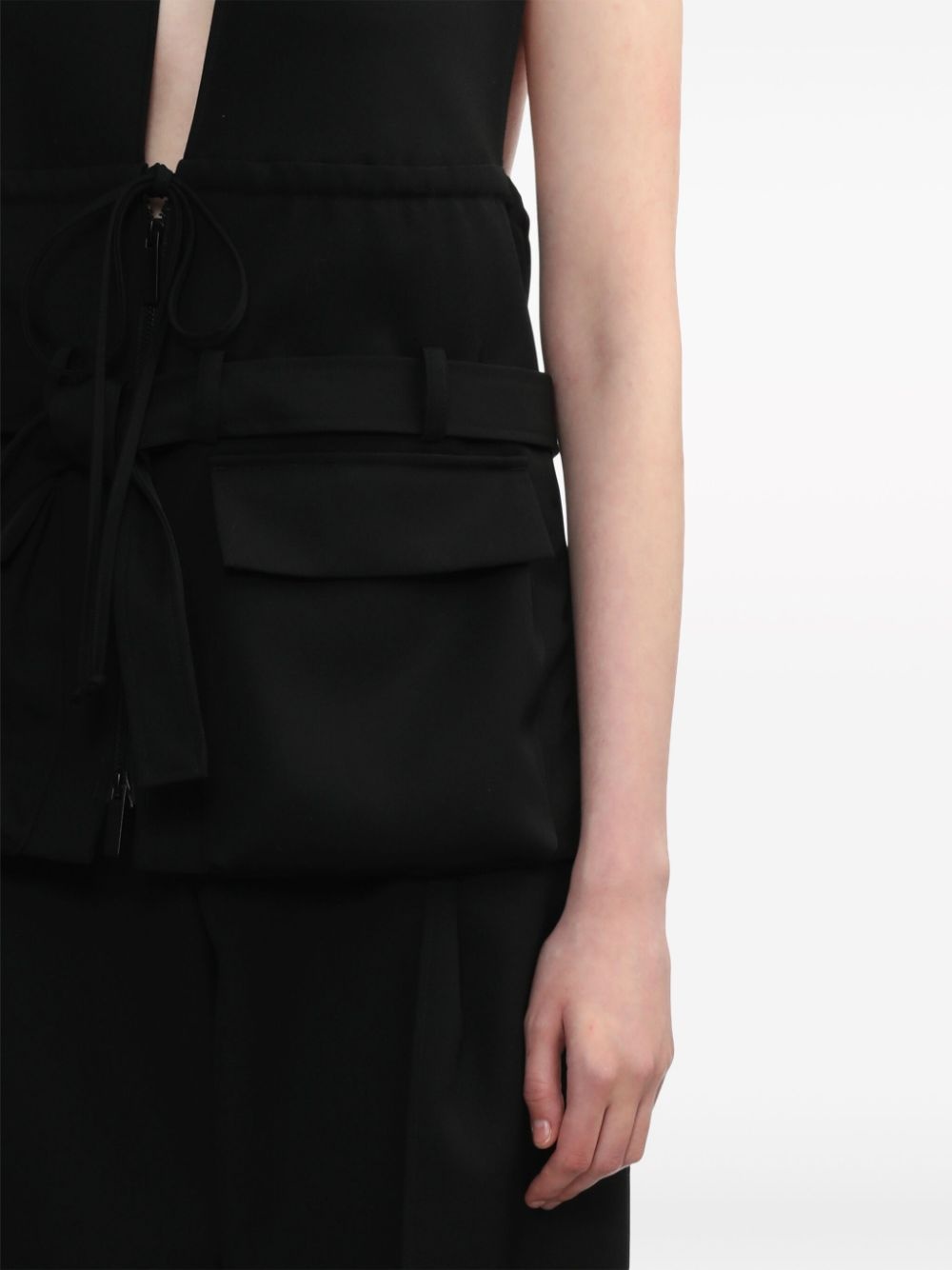belted halterneck vest - 5