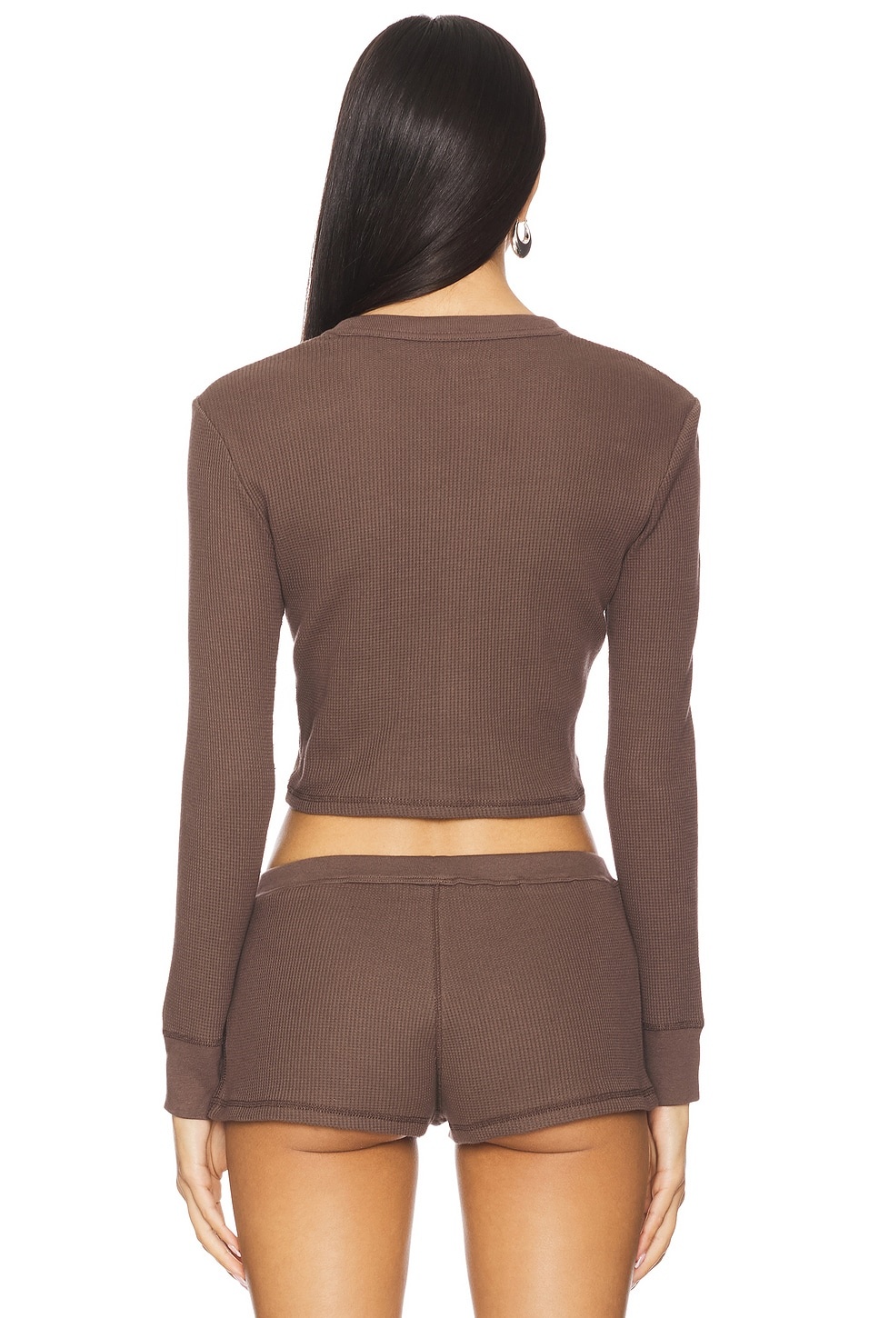 Long Sleeve Waffle Cardigan - 3