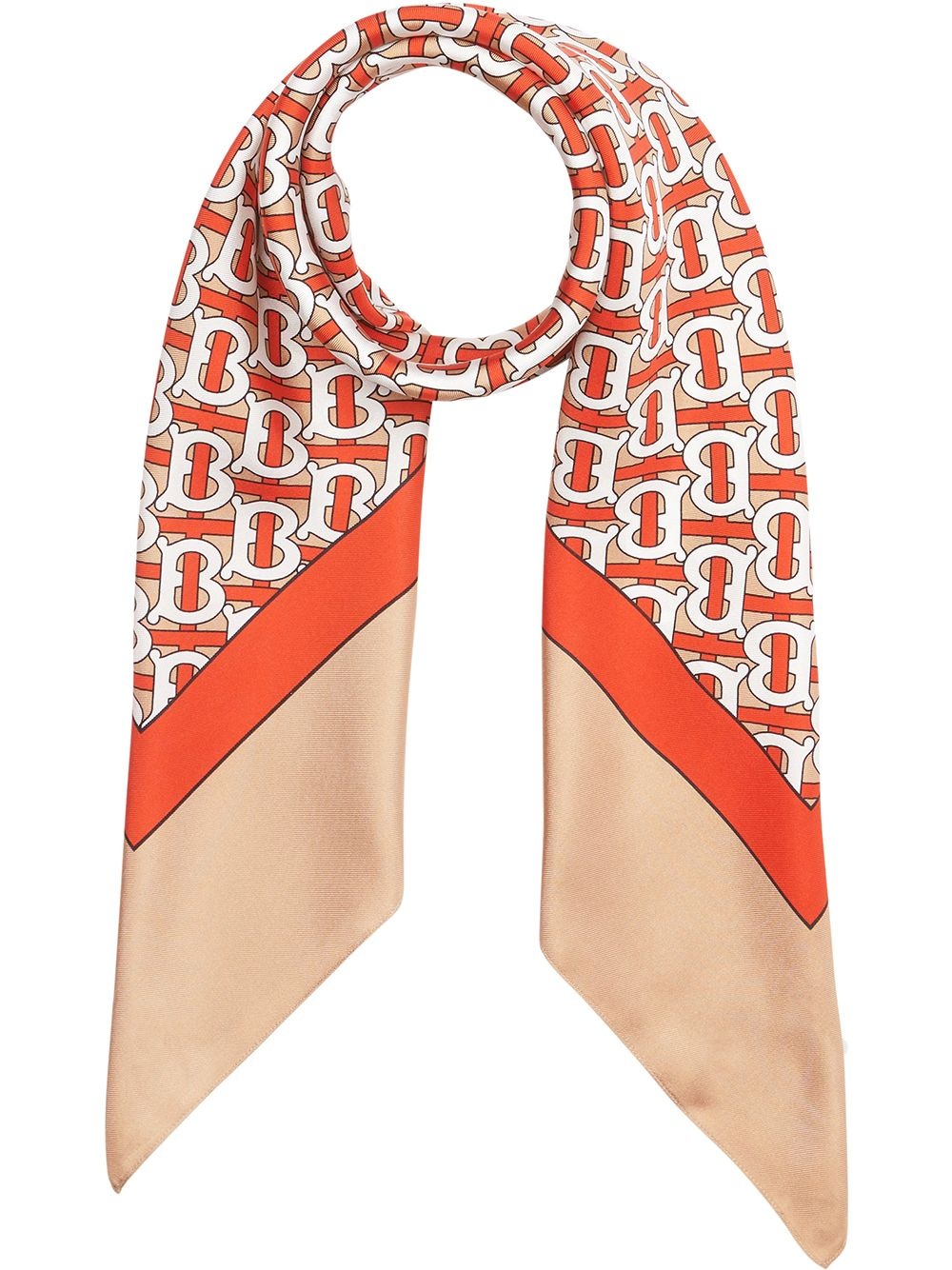 TB monogram print scarf - 1