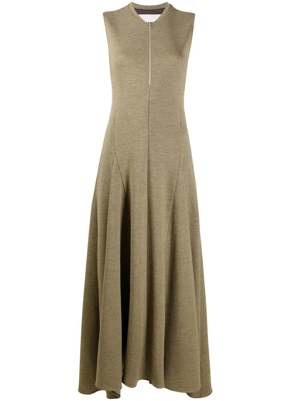 sleeveless virgin wool godet dress - 1