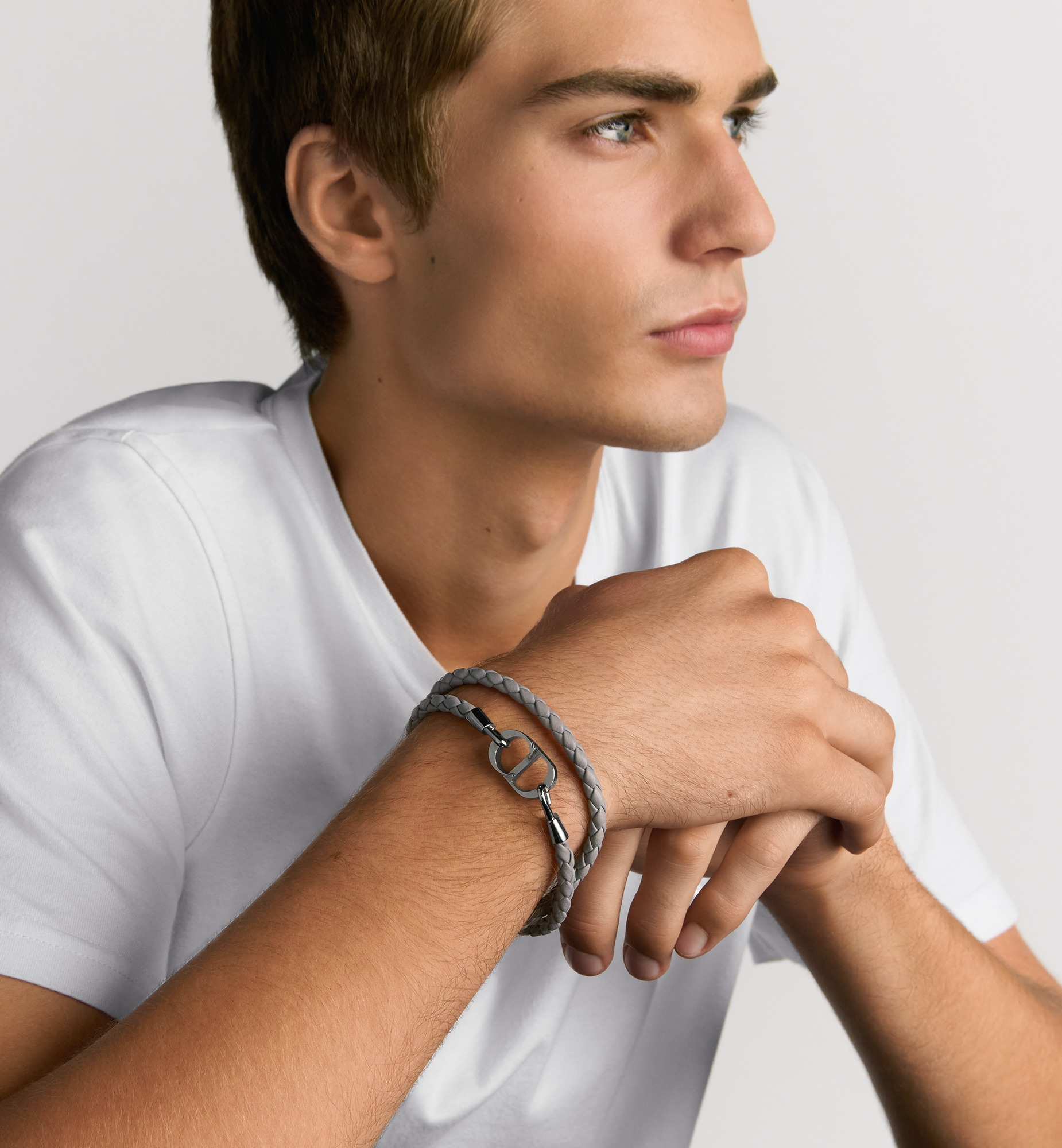 CD Icon Braided Leather Bracelet - 2