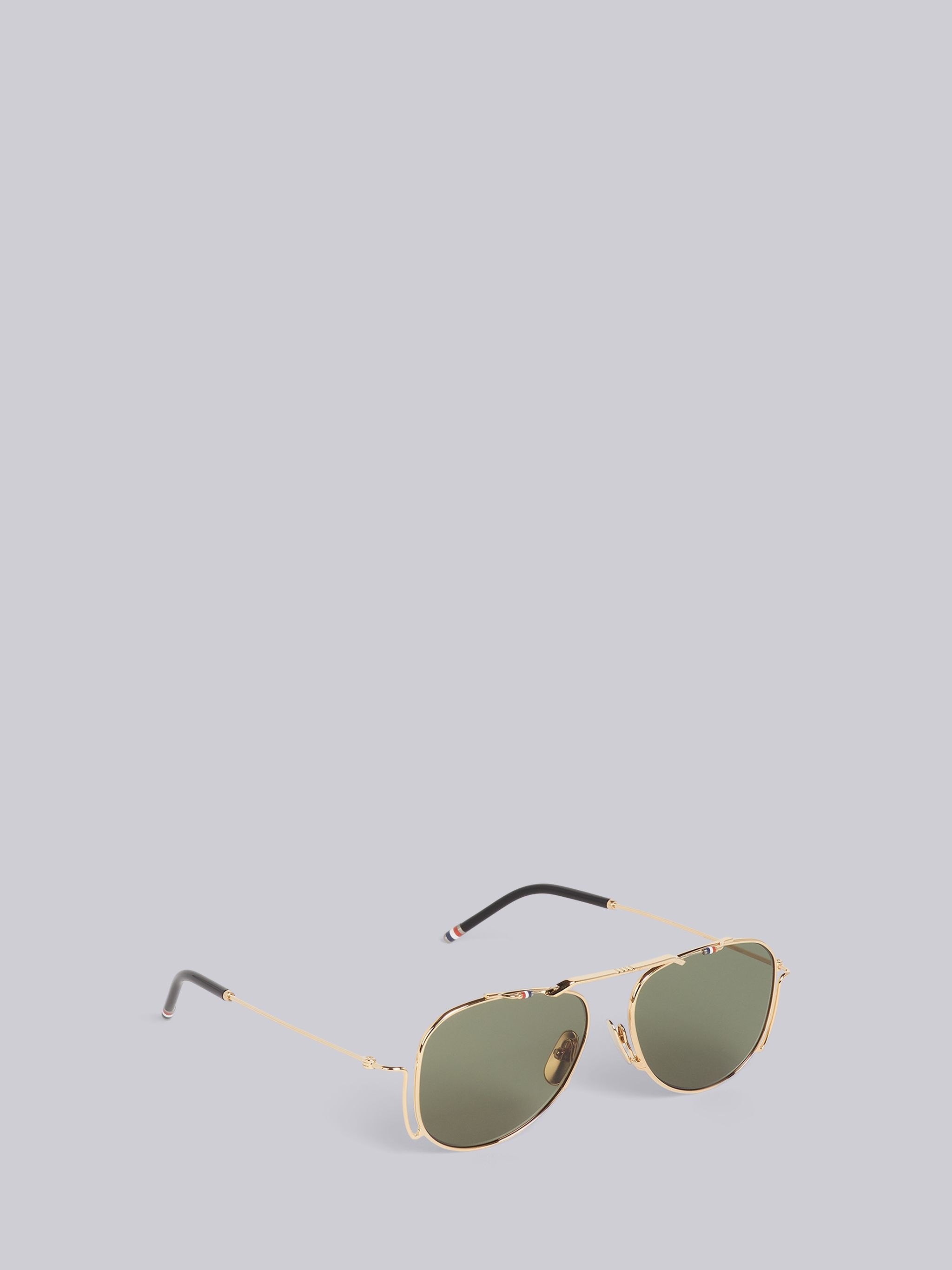 TB917 - White Gold Classic Aviator Sunglasses - 4