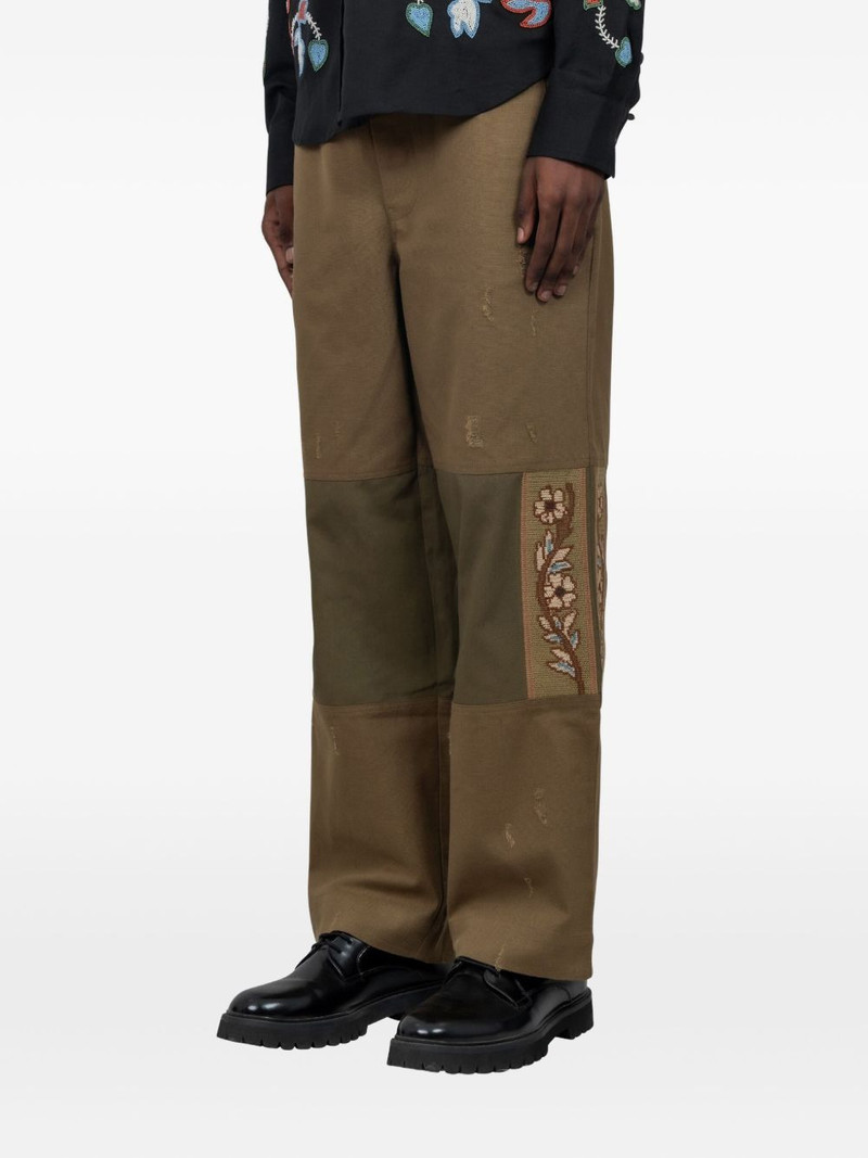 baziszt Asher floral-embroidered patched trousers outlook