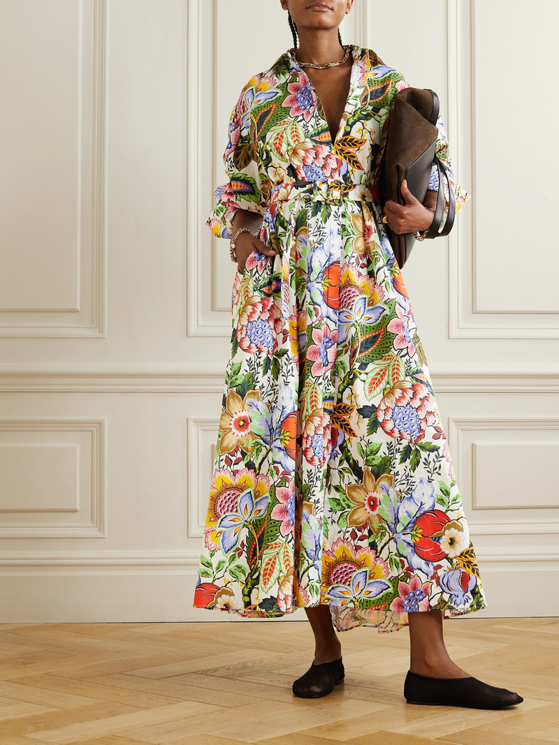 Etro Belted Floral-print Cotton-poplin Maxi Shirt Dress outlook