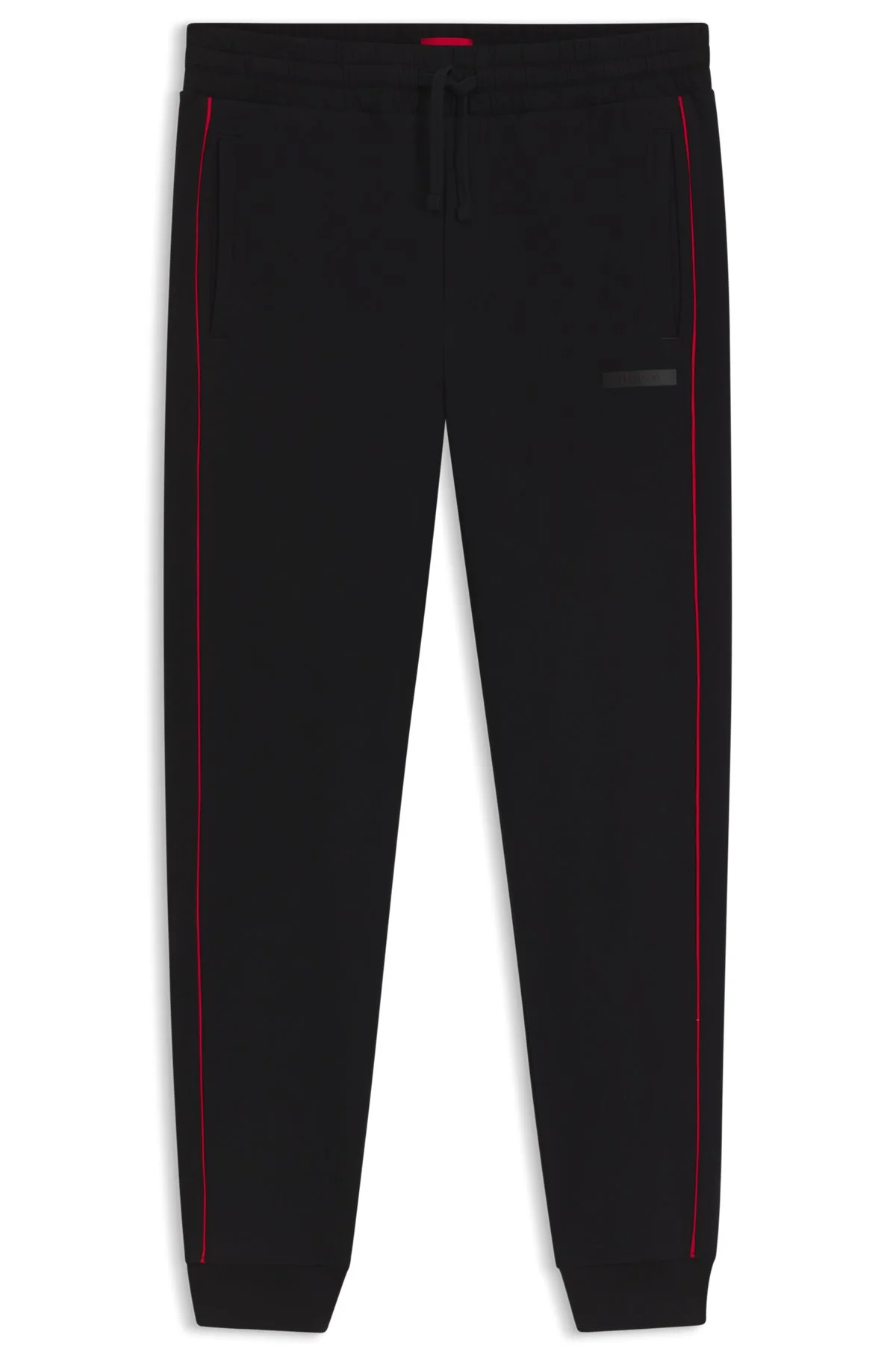 CONTRAST-PIPING TRACKSUIT BOTTOMS IN STRETCH COTTON - 1