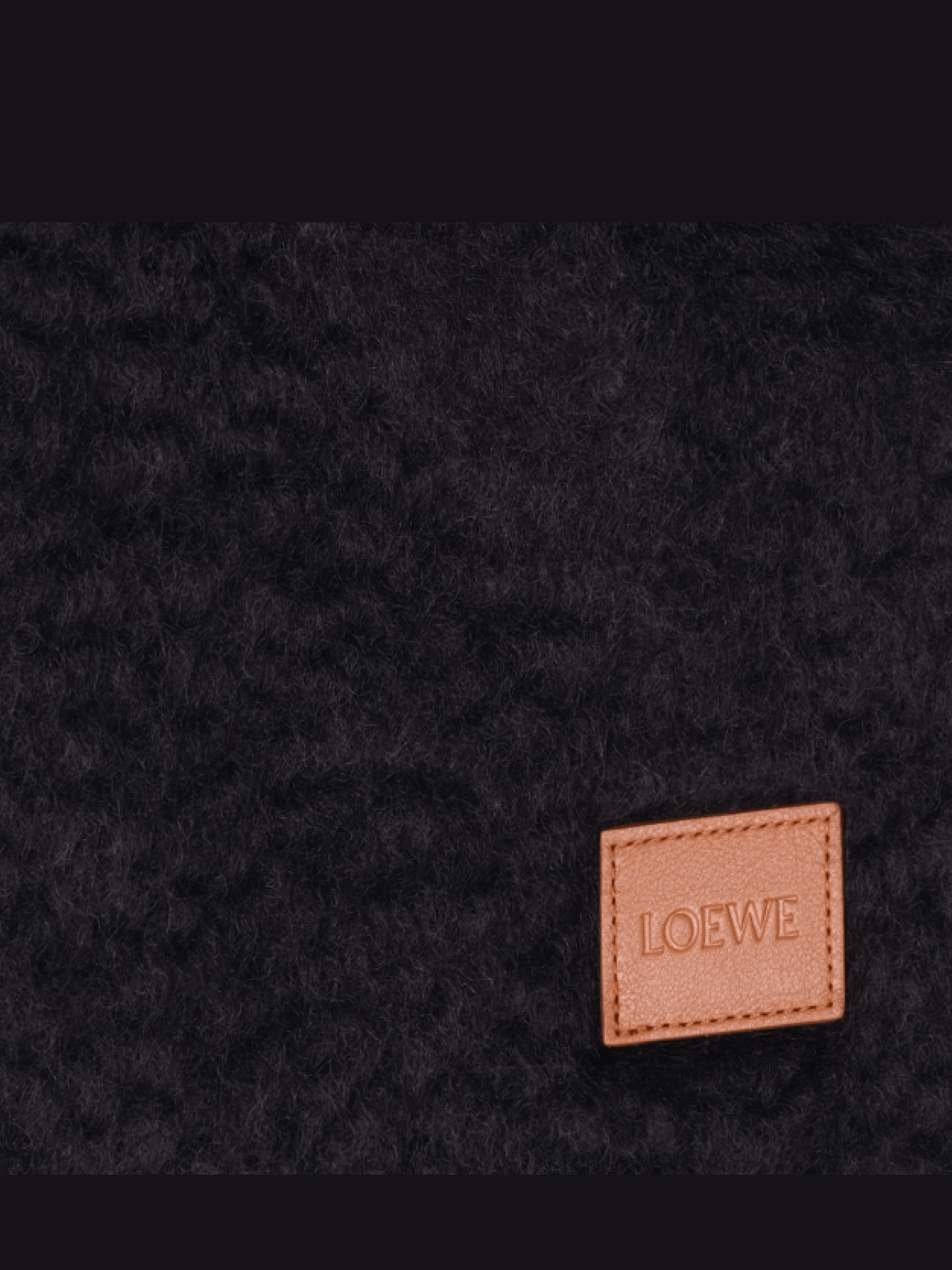 Mohair Blend Scarf in Black - 3