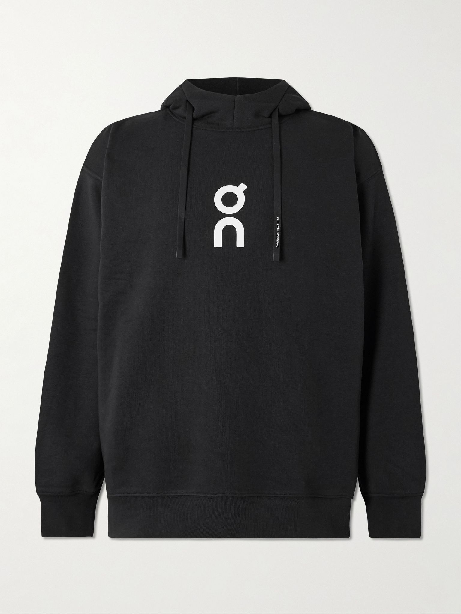 Club Logo-Print Organic Cotton-Blend Jersey Hoodie Black - 1