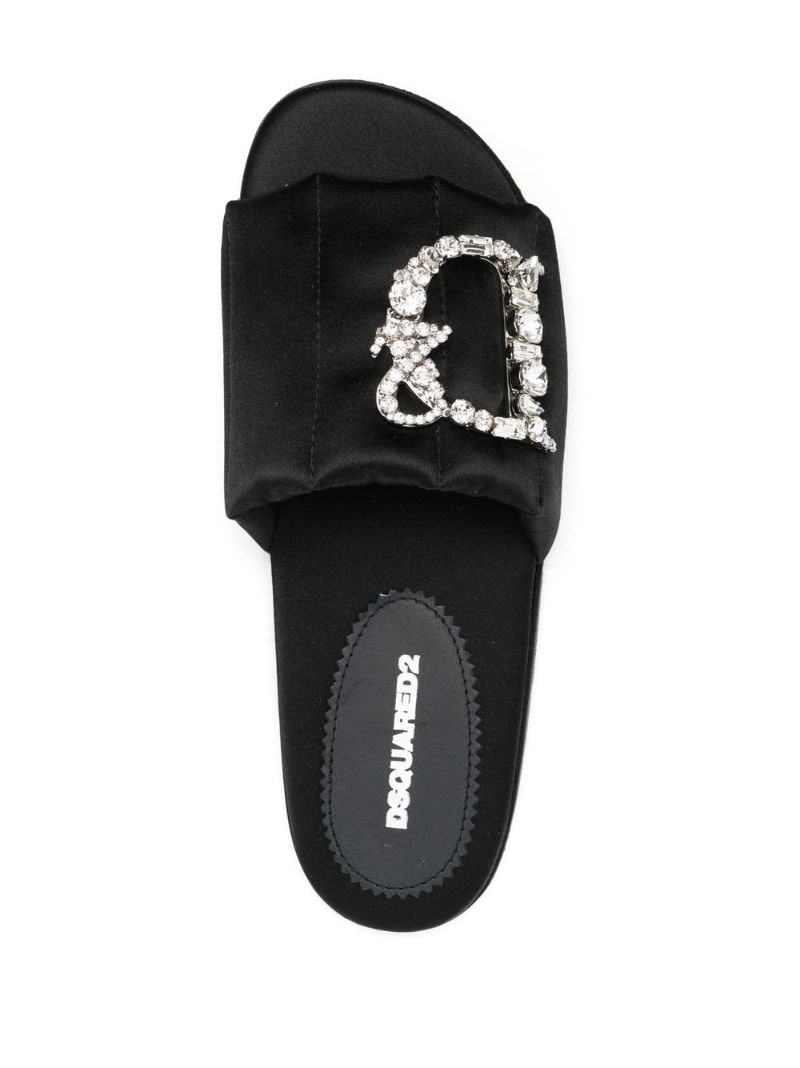 crystal-embellished flat sandals - 4