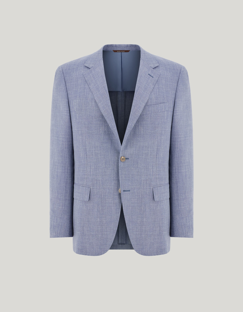 NAVY BLUE TRICOT-EFFECT COTTON JERSEY JACKET 45