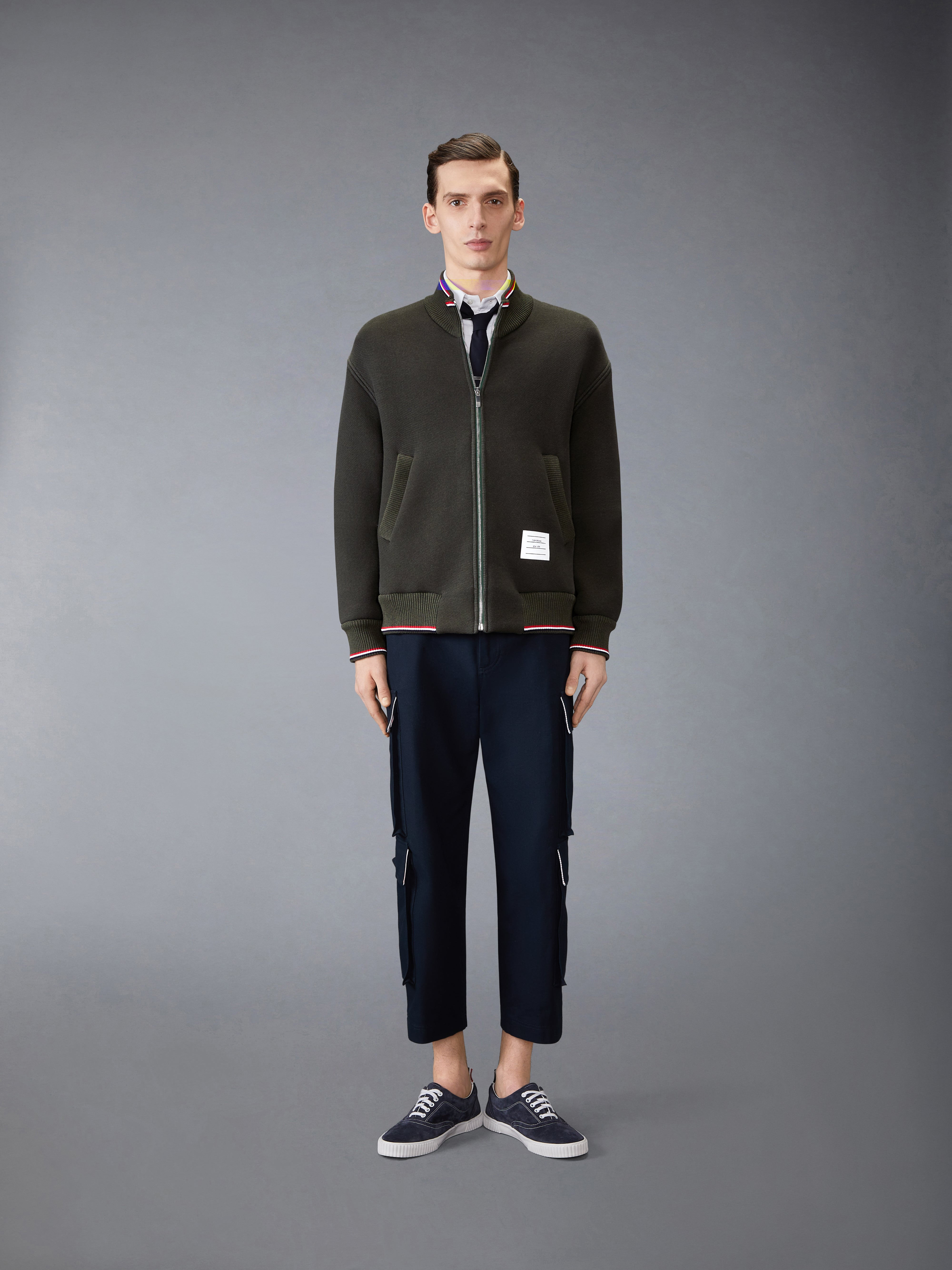 LOOPBACK OVERSIZED RWB STRIPE JACKET - 4