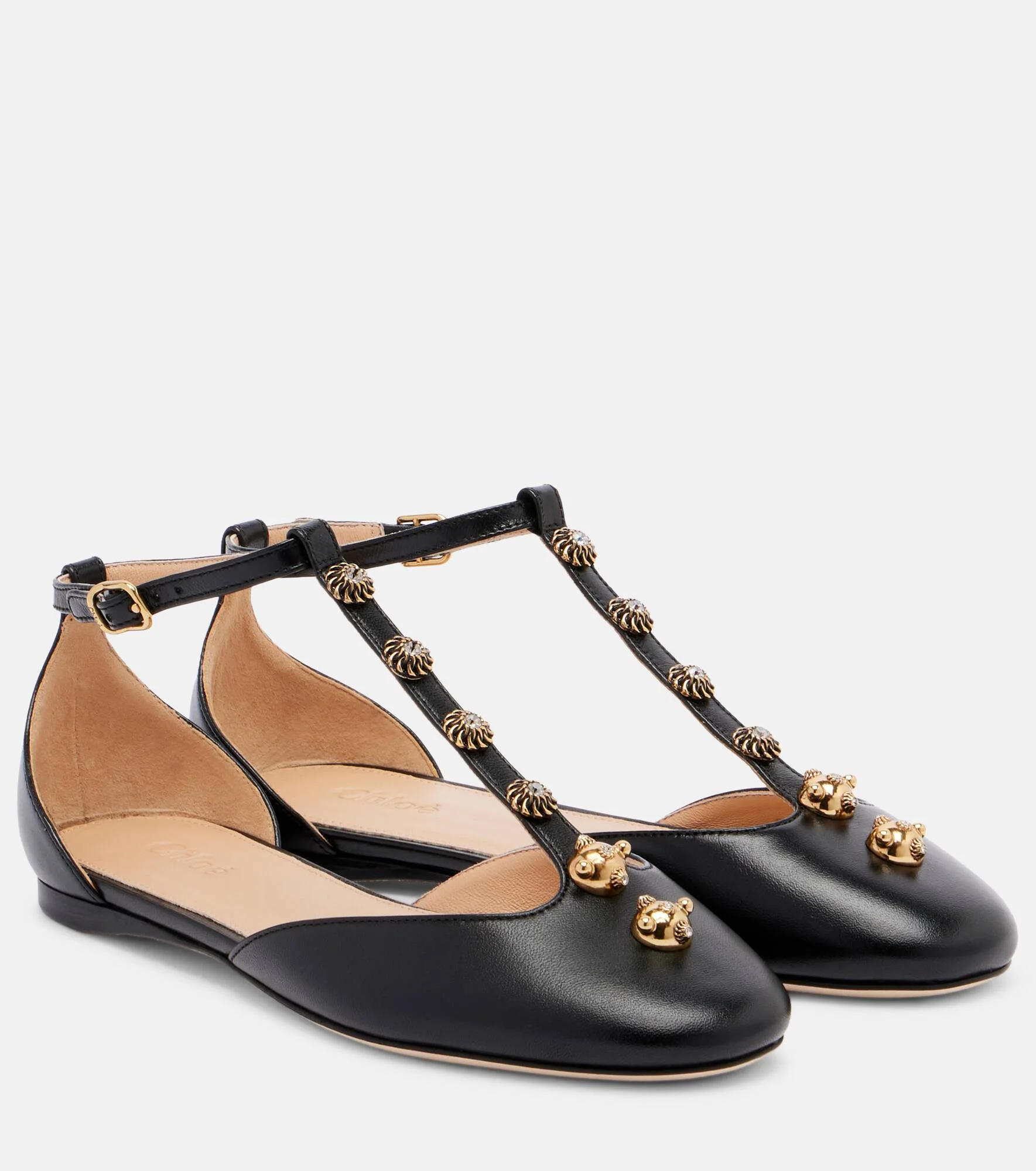 Celeste embellished leather flats - 1
