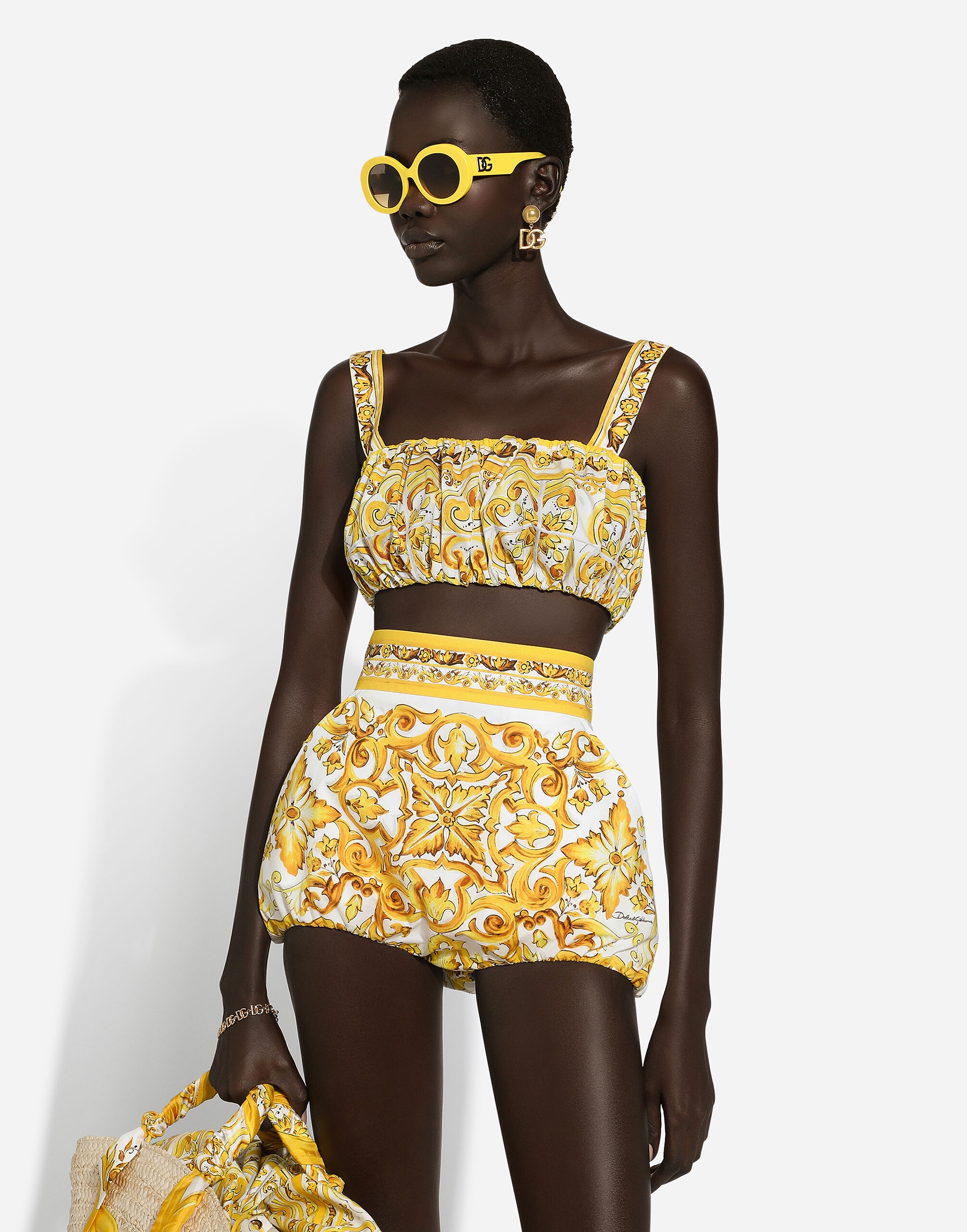 Majolica-print cotton poplin balloon culottes - 4