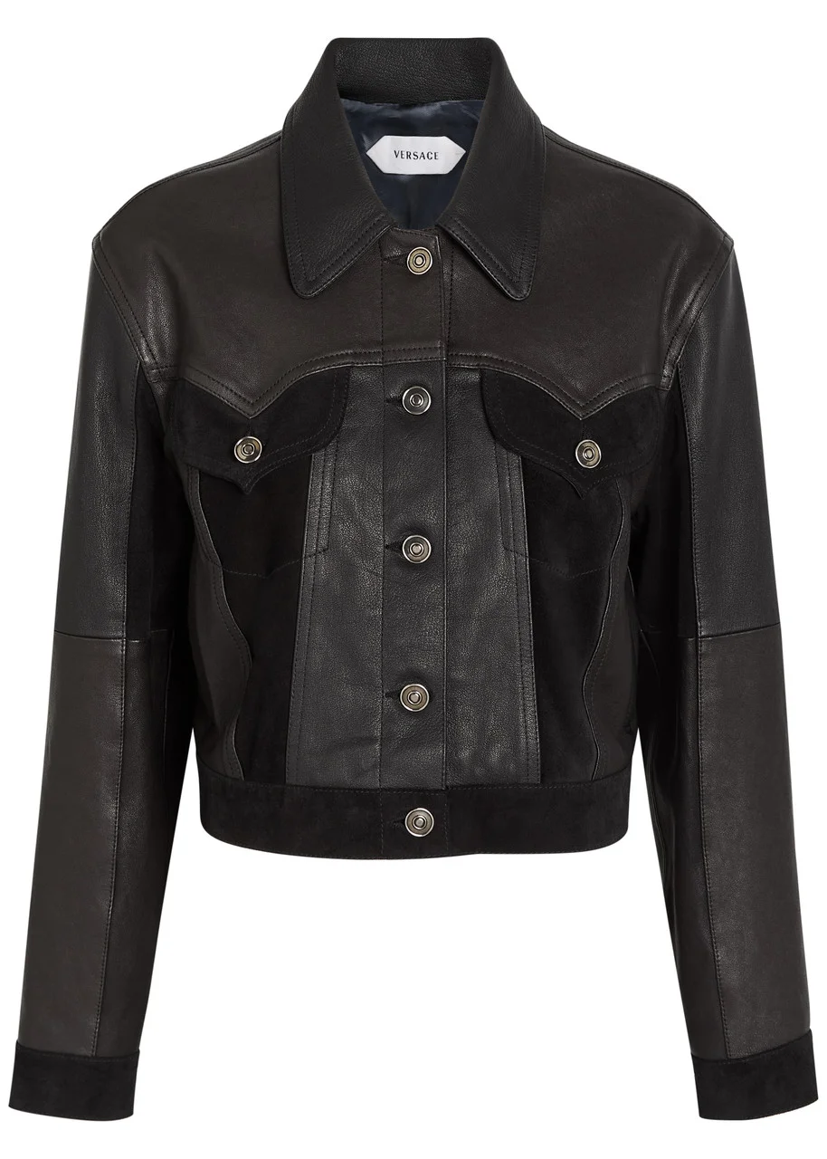 Versace Panelled Leather Jacket - 1