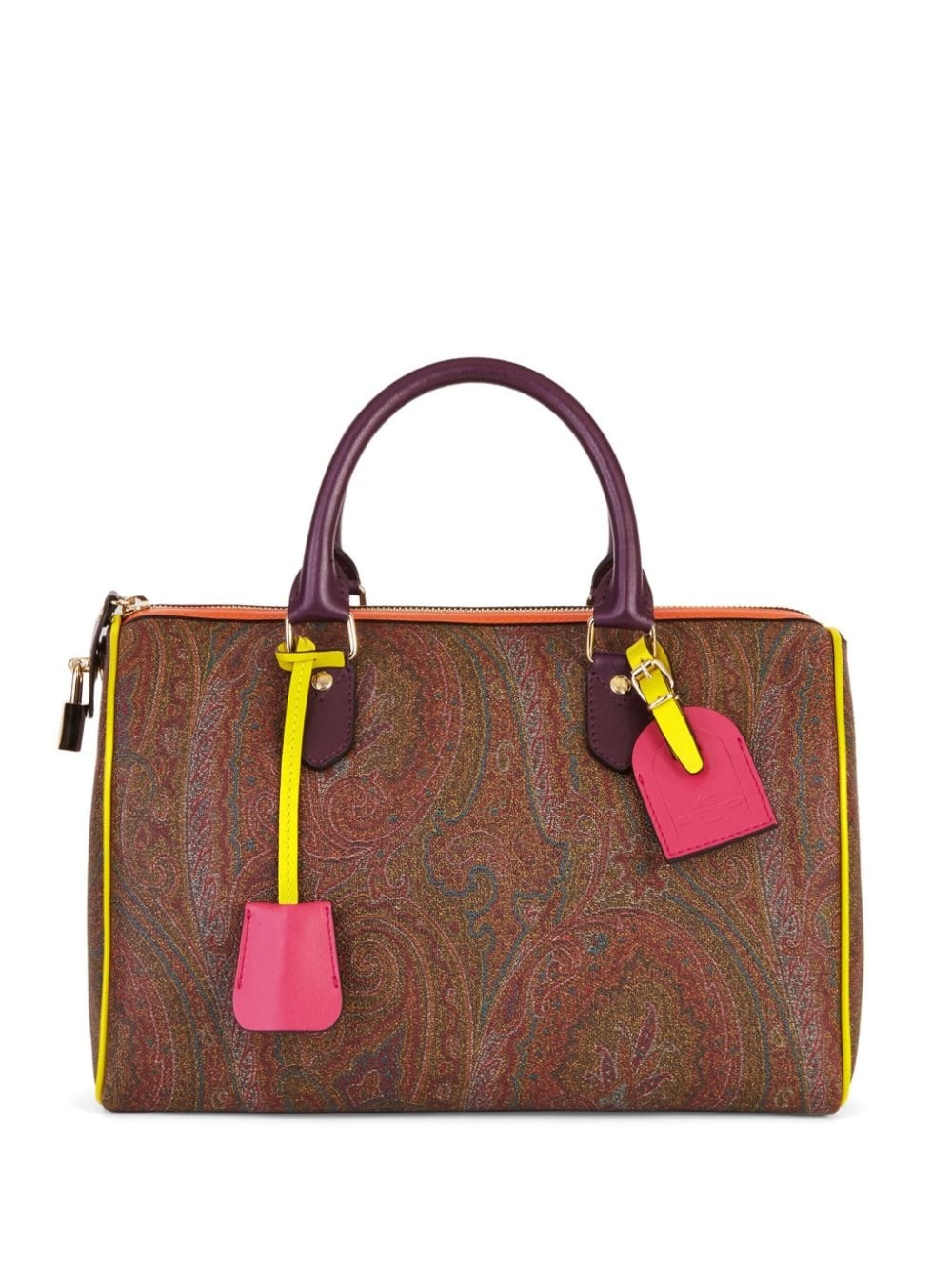 Paisley jacquard colourblock-trim tote bag - 1