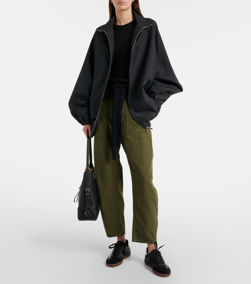 Tod's Suede-trimmed leather sneakers outlook