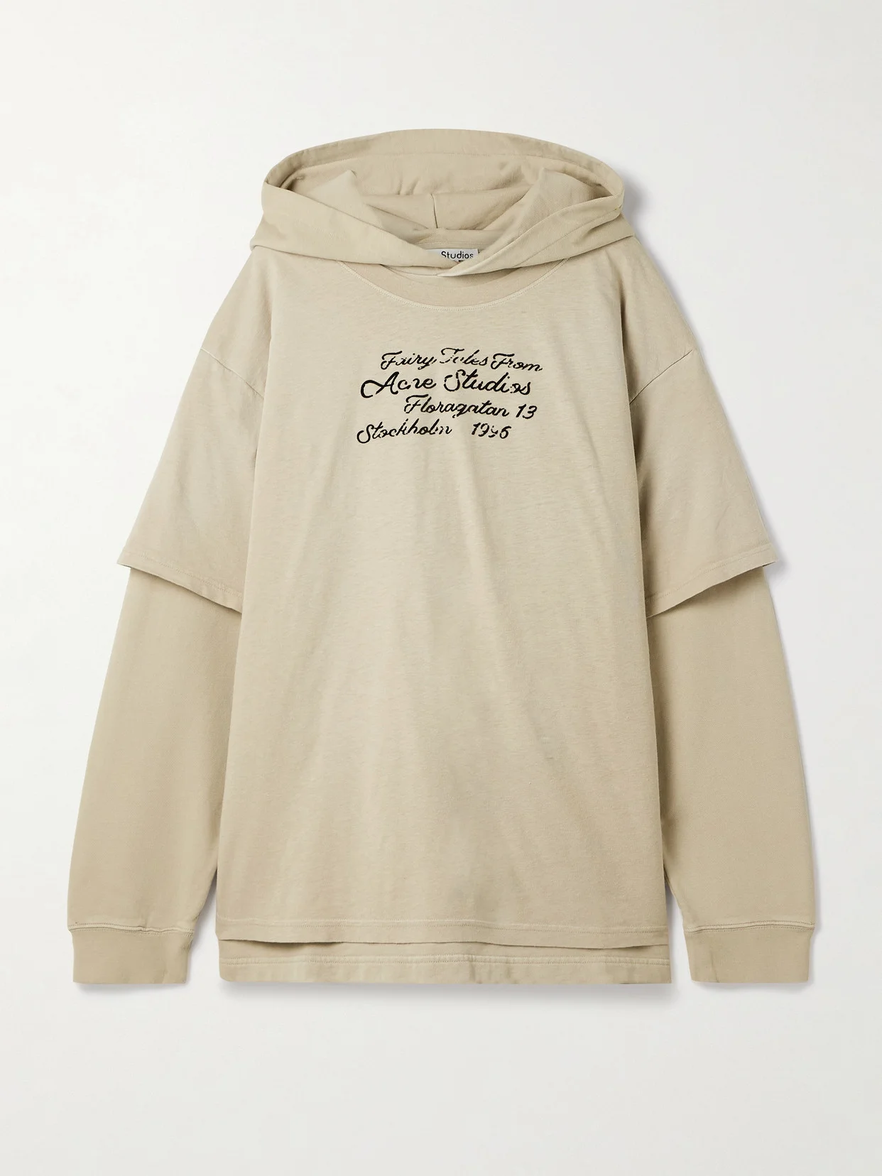 Oversized Layered Printed Organic Cotton-jersey Hoodie - 1