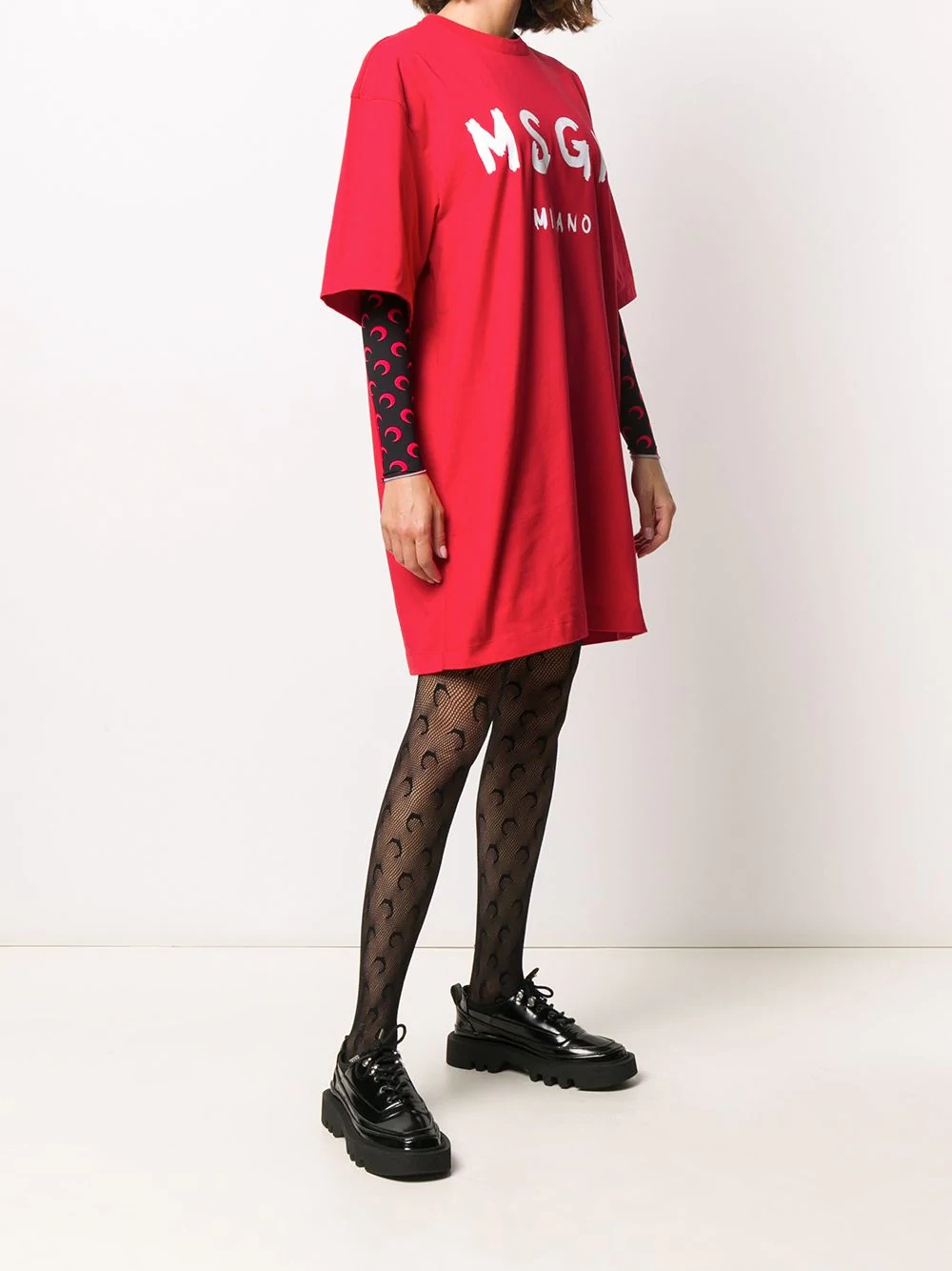 logo-print oversized T-shirt dress - 3