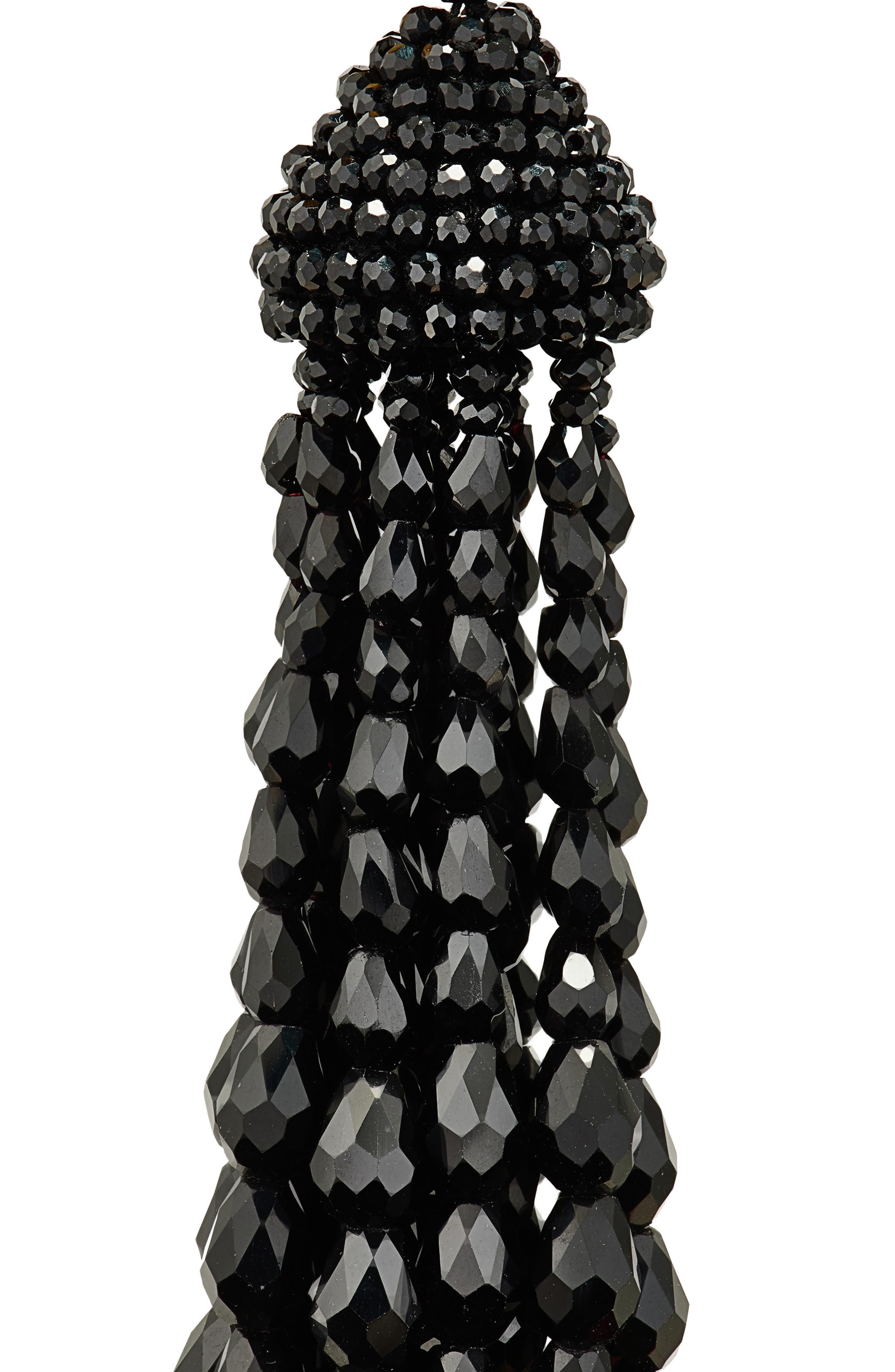 Oscar de la Renta Beaded Chandelier Clip-On Earrings in Black at Nordstrom - 6