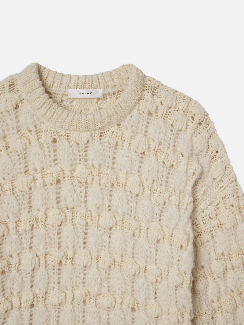 Popcorn Stripe Sweater in Cream 3