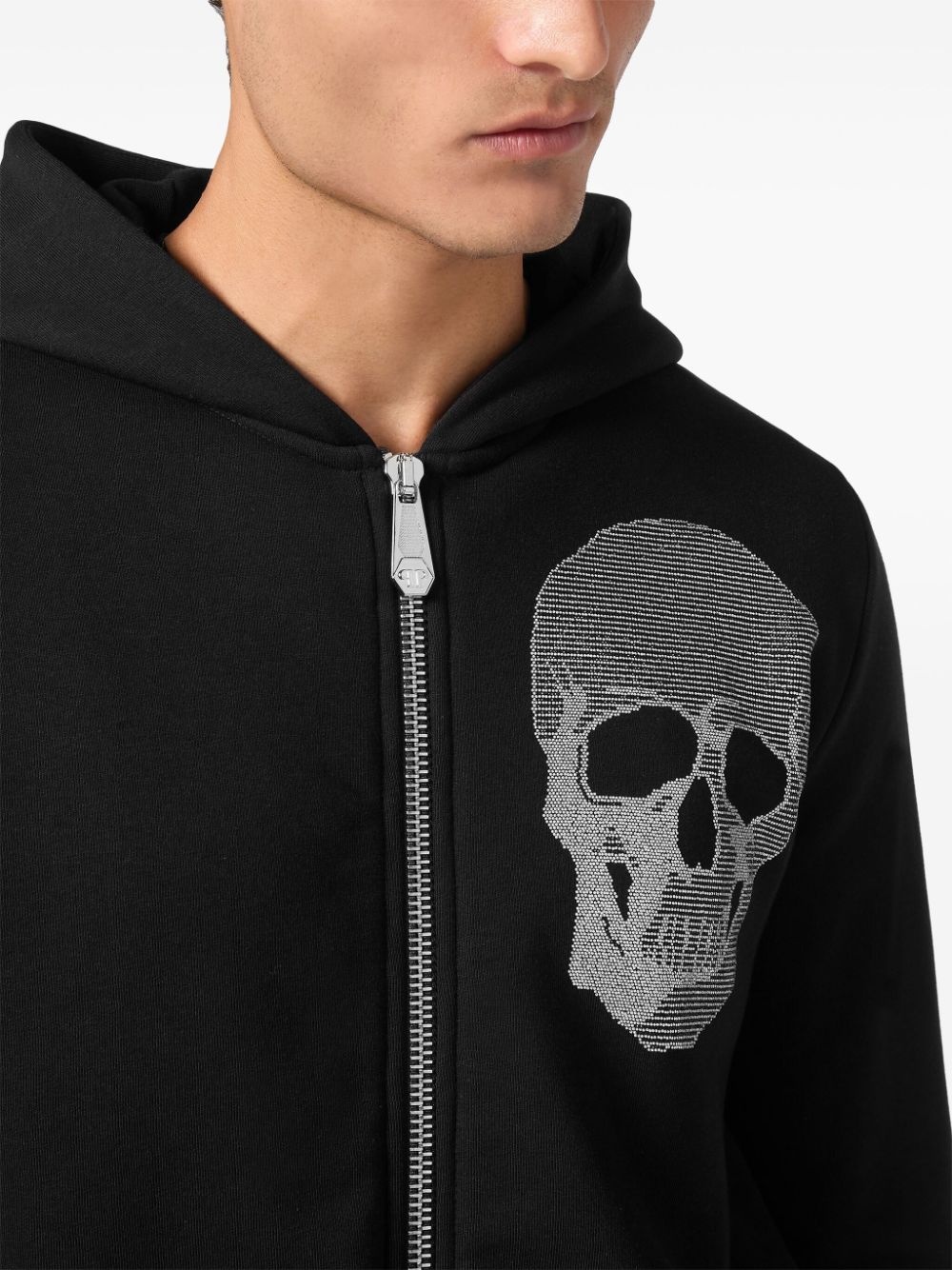 embroidered zipped hoodie - 5