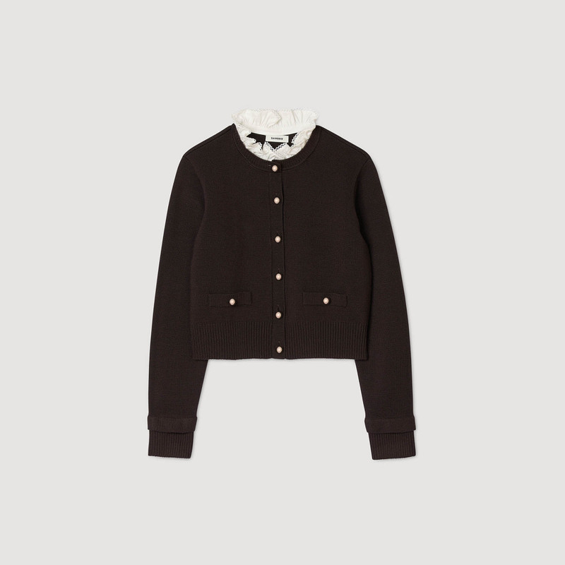 CARDIGAN WITH REMOVABLE RUFFLE COLLAR 1