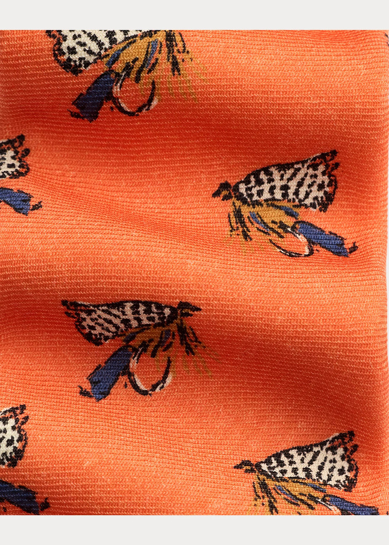 Fishing-Tackle-Print Wool Challis Tie 3
