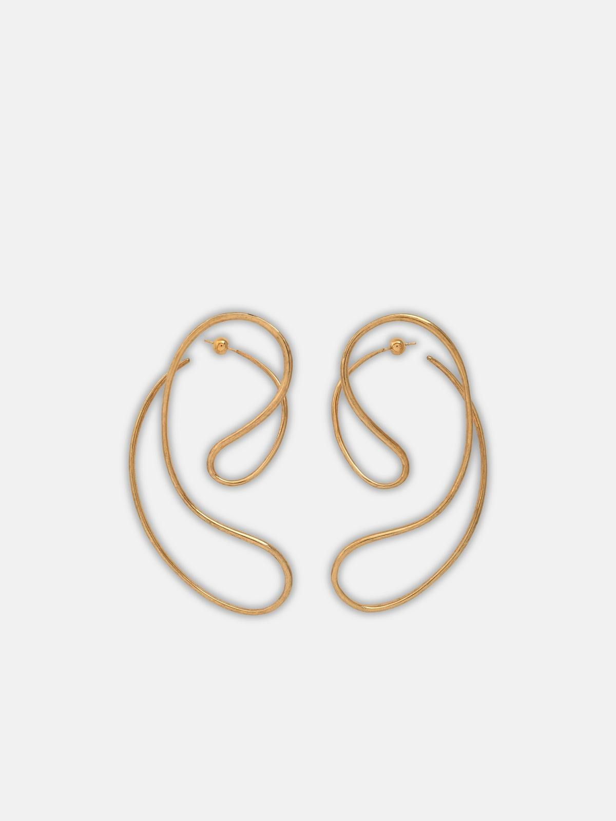 GOLD 'P CONTINUA LARGE' EARRINGS - 1