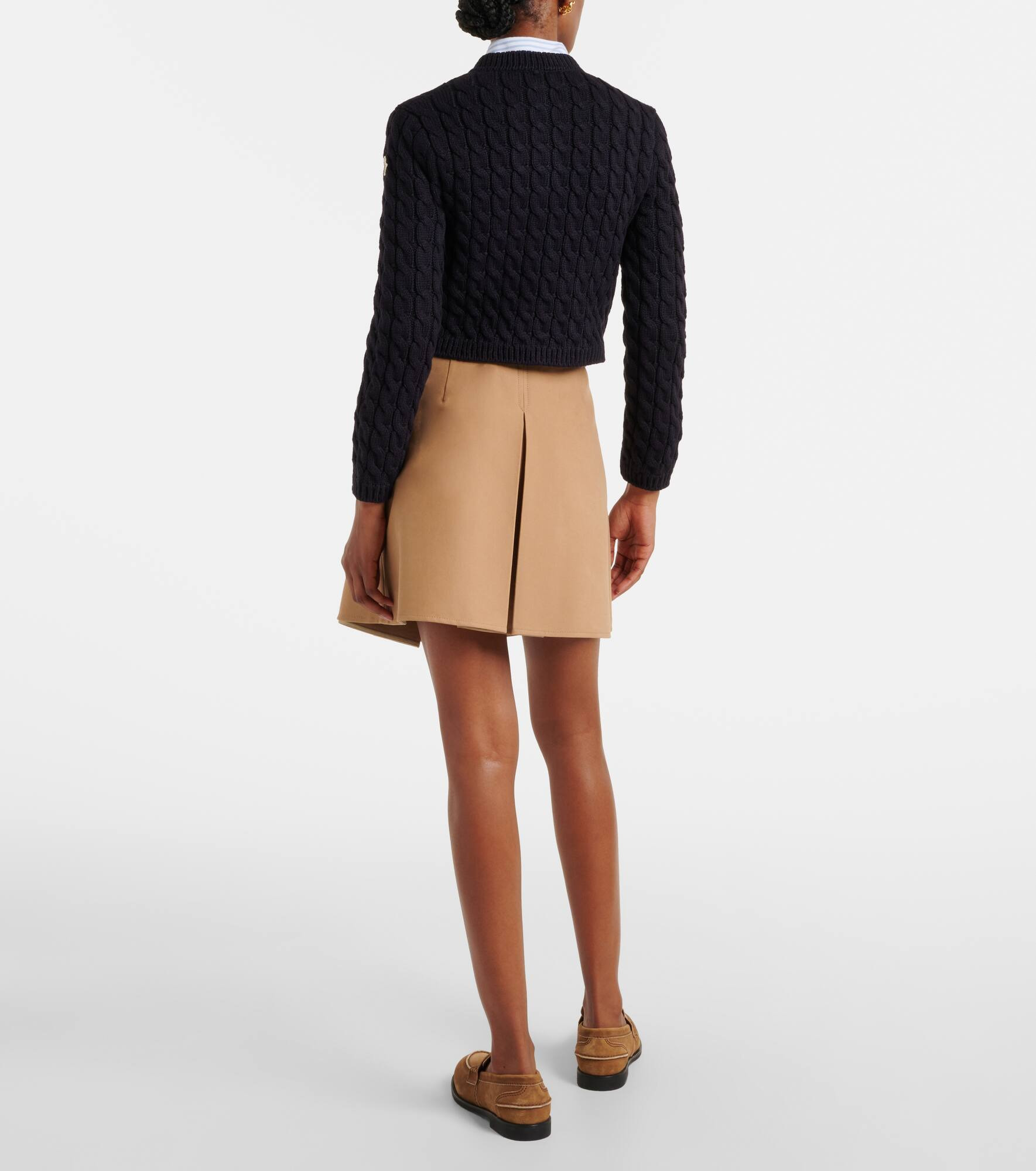 Cable-knit cotton-blend cardigan - 3