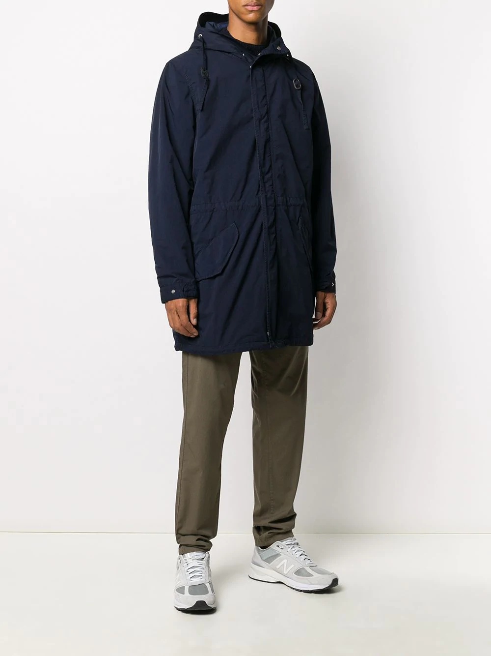 hooded mid-length parka - 4