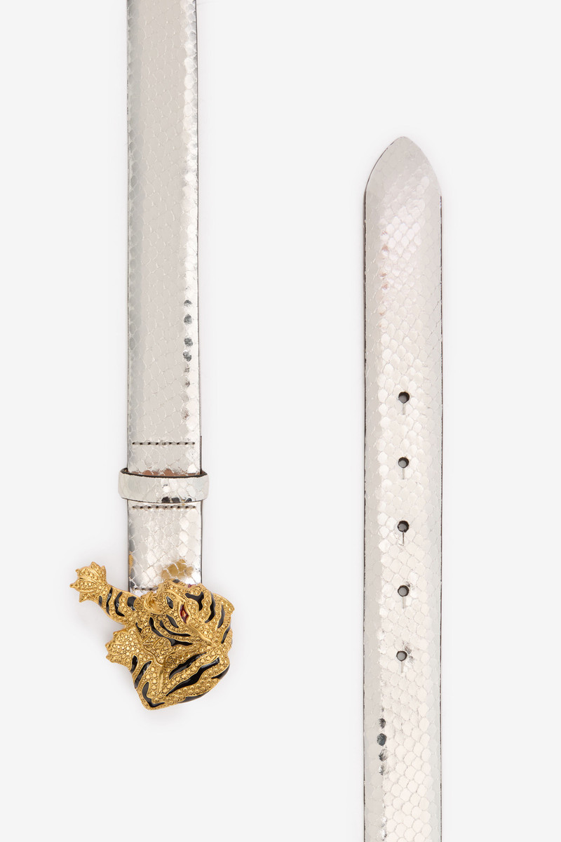 Roberto Cavalli Belt with Snake Print and Jewel Tiger Detail outlook