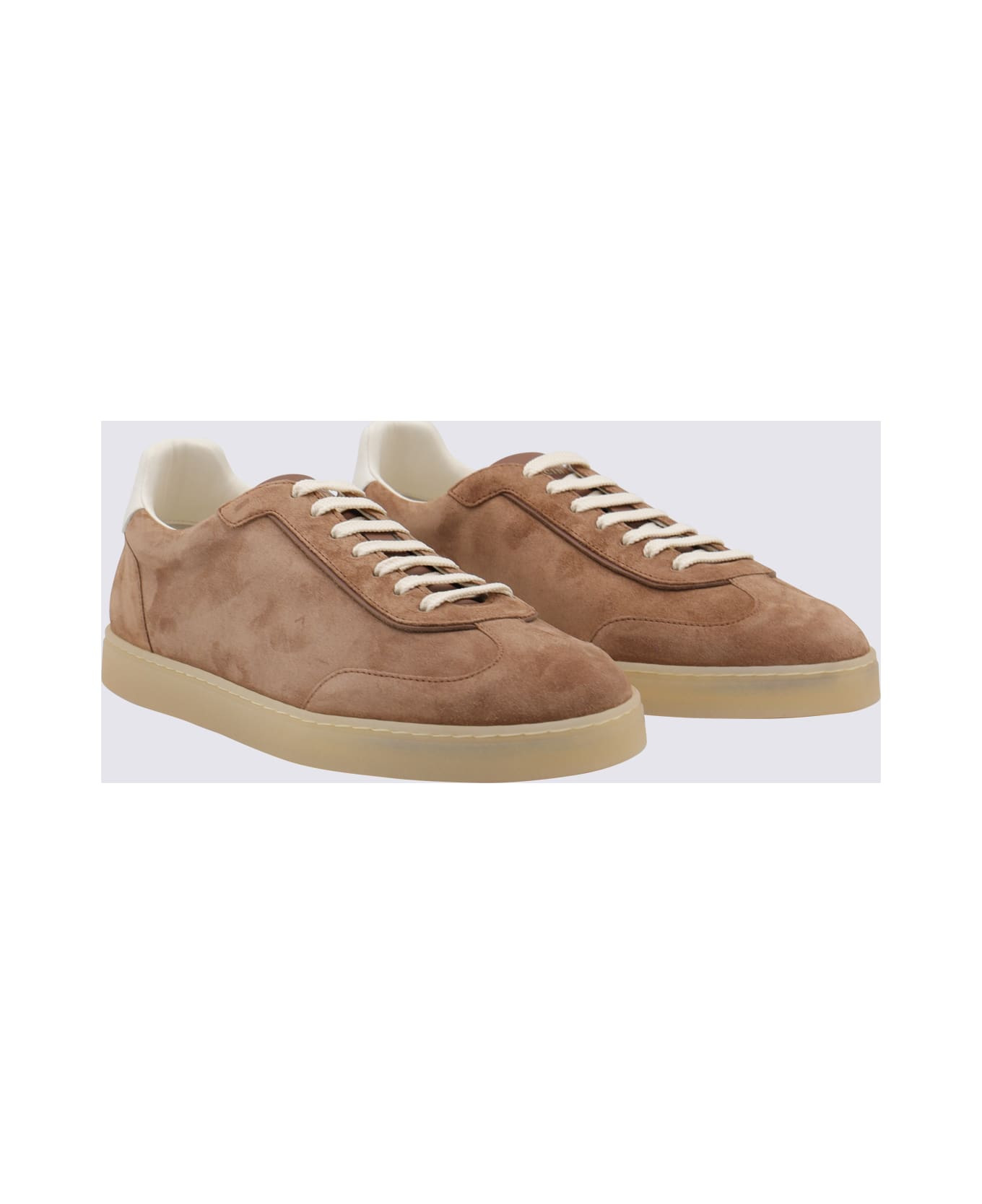 Beige Leather Sneakers - 2