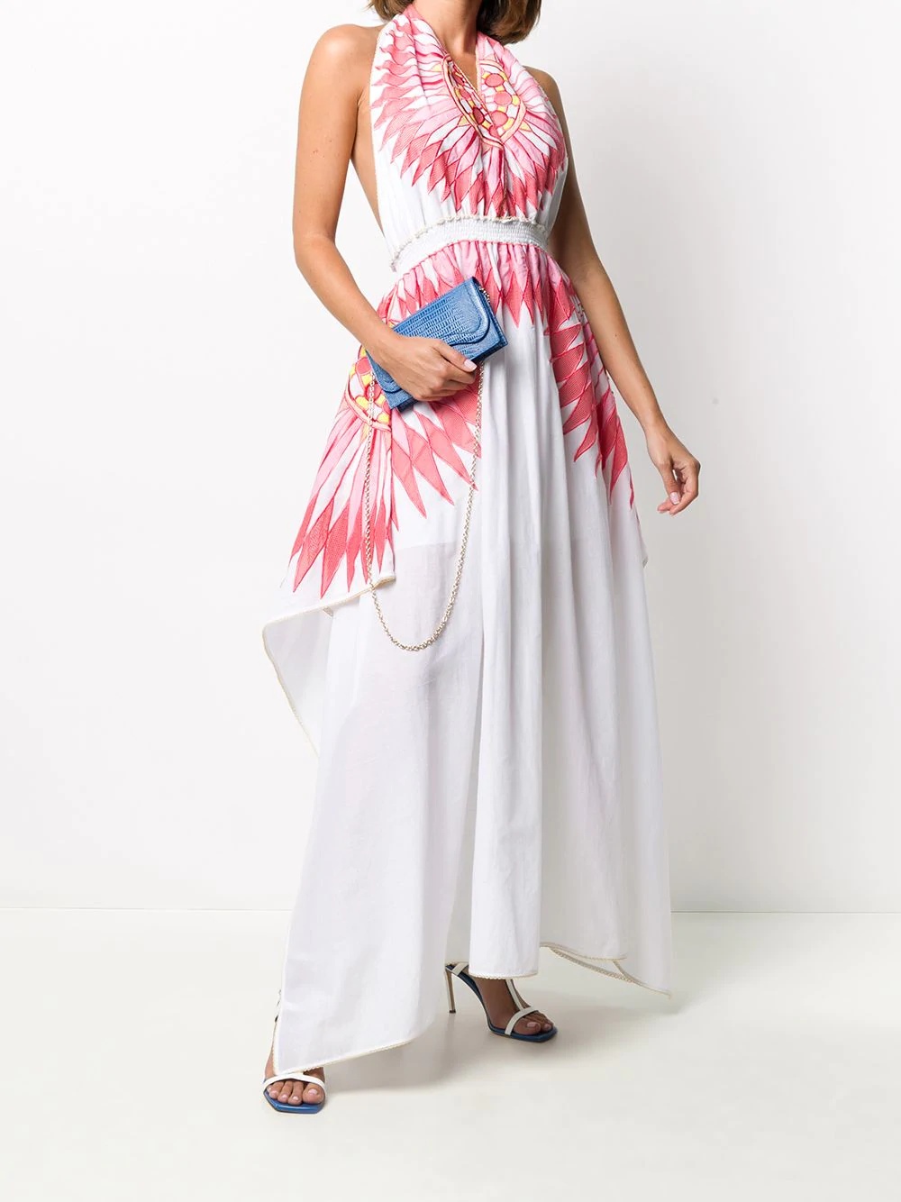 geometric embroidered maxi dress - 2