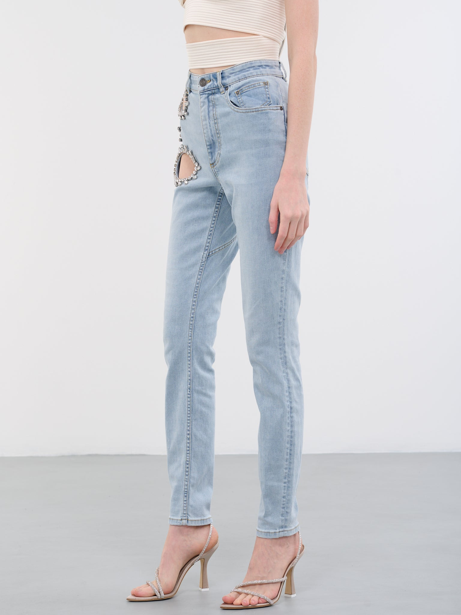 Crystal Grape Cut-Out Jeans - 2