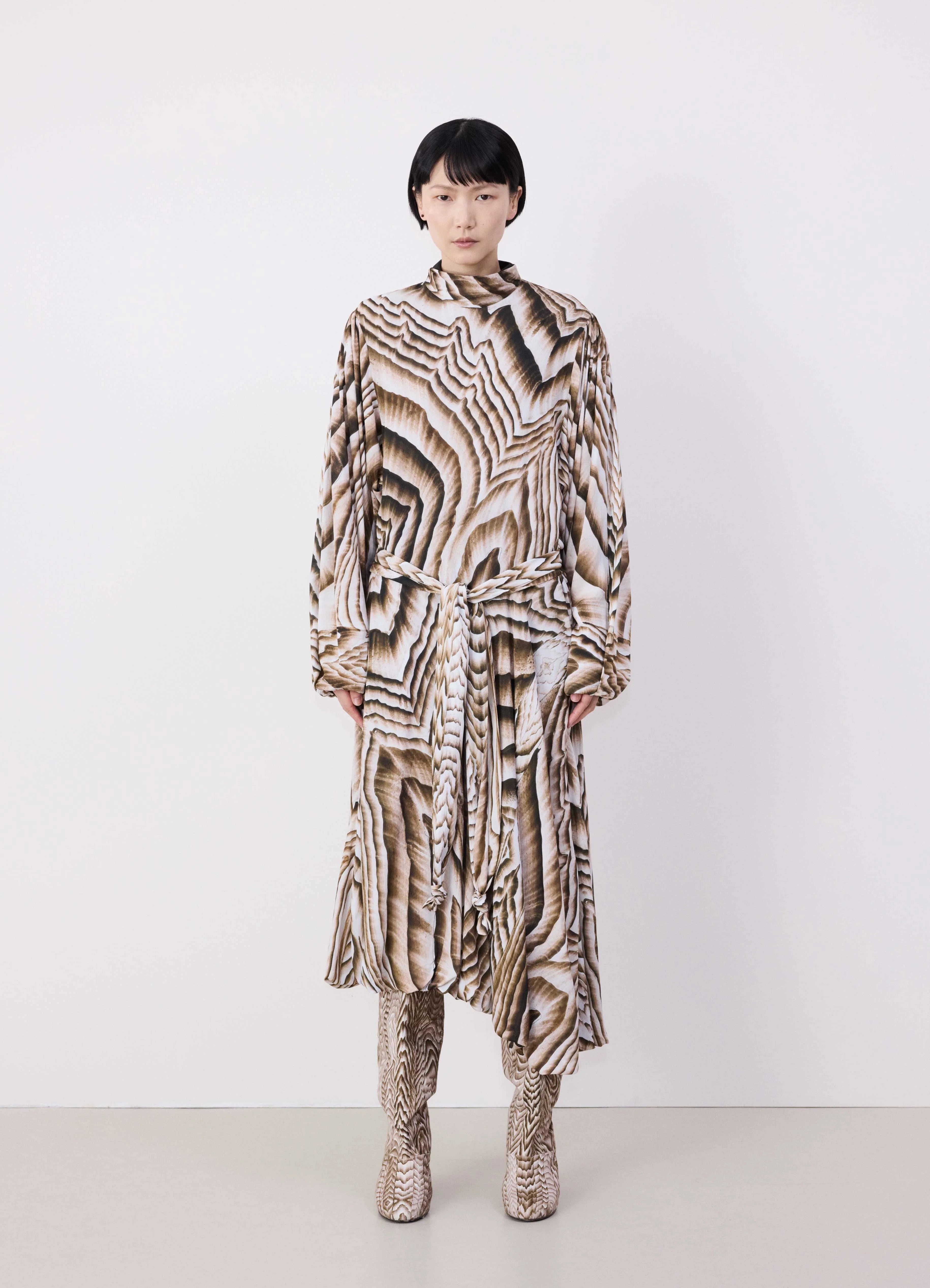 PRINTED KNOTTED DRESS - 1