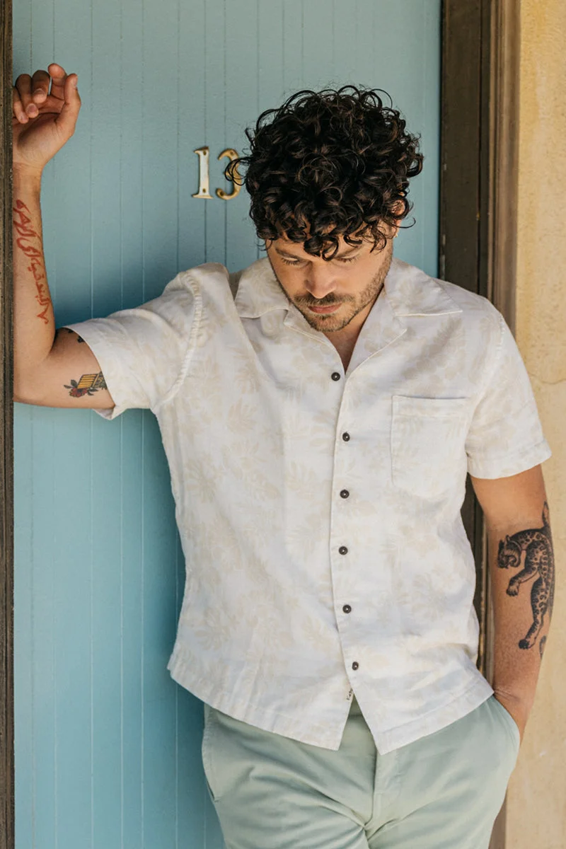 The Wrench Waffle Double Gauze Shirt - Beige Aloha - 1