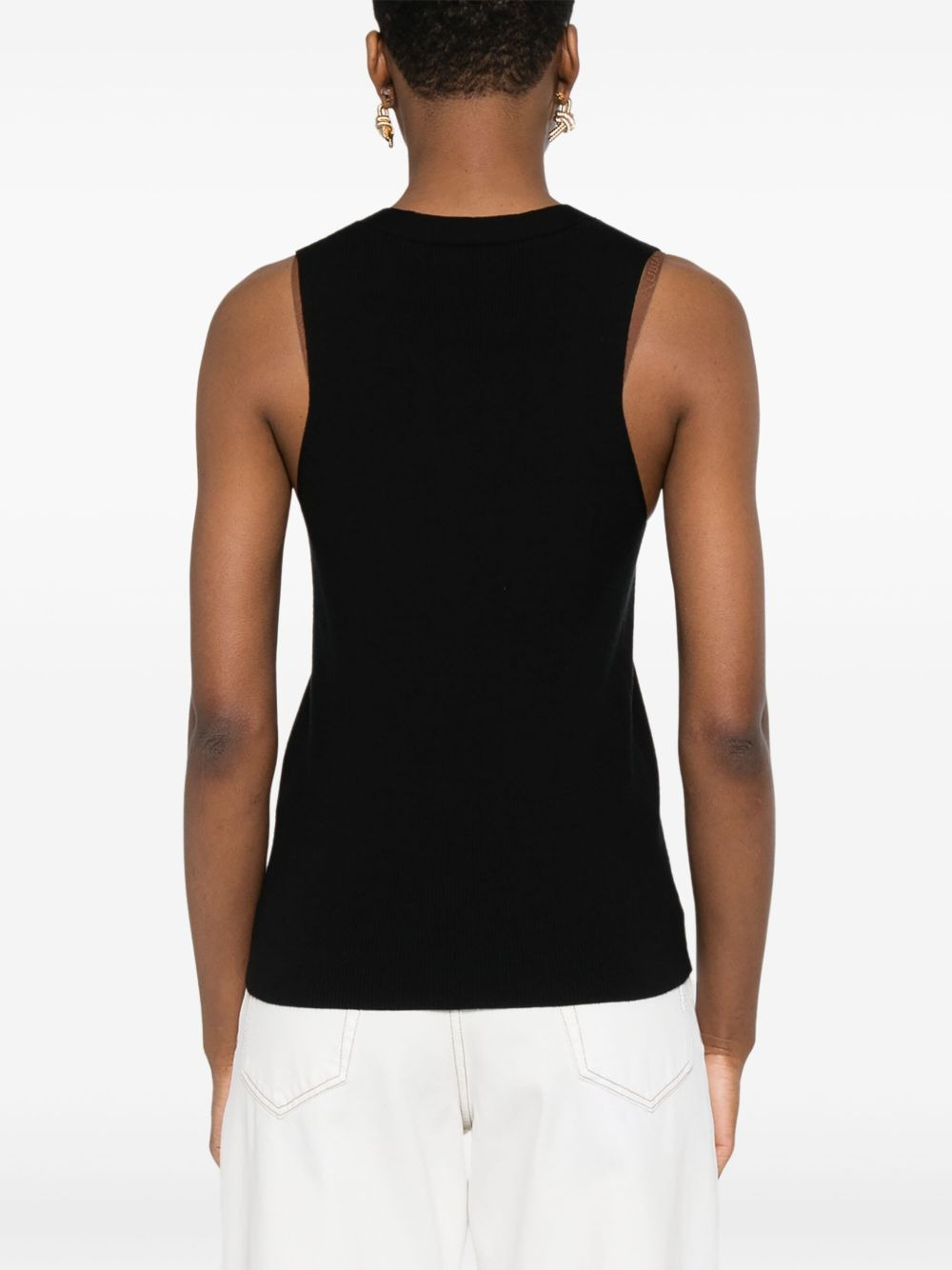 silk-blend vest - 4