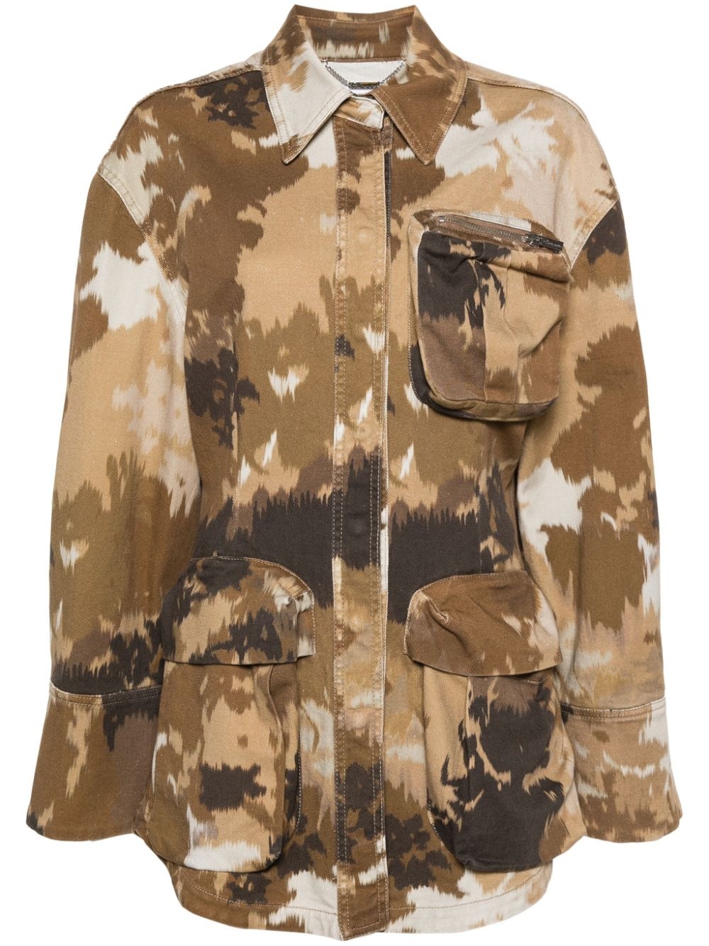 camouflage-print shirt jacket - 1