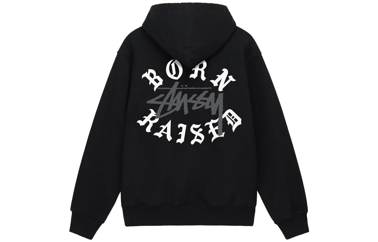 Stussy x Born X Raised Logo Zip Hoodie 'Black' 3973855 - 2