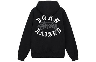 Stüssy Stussy x Born X Raised Logo Zip Hoodie 'Black' 3973855 outlook